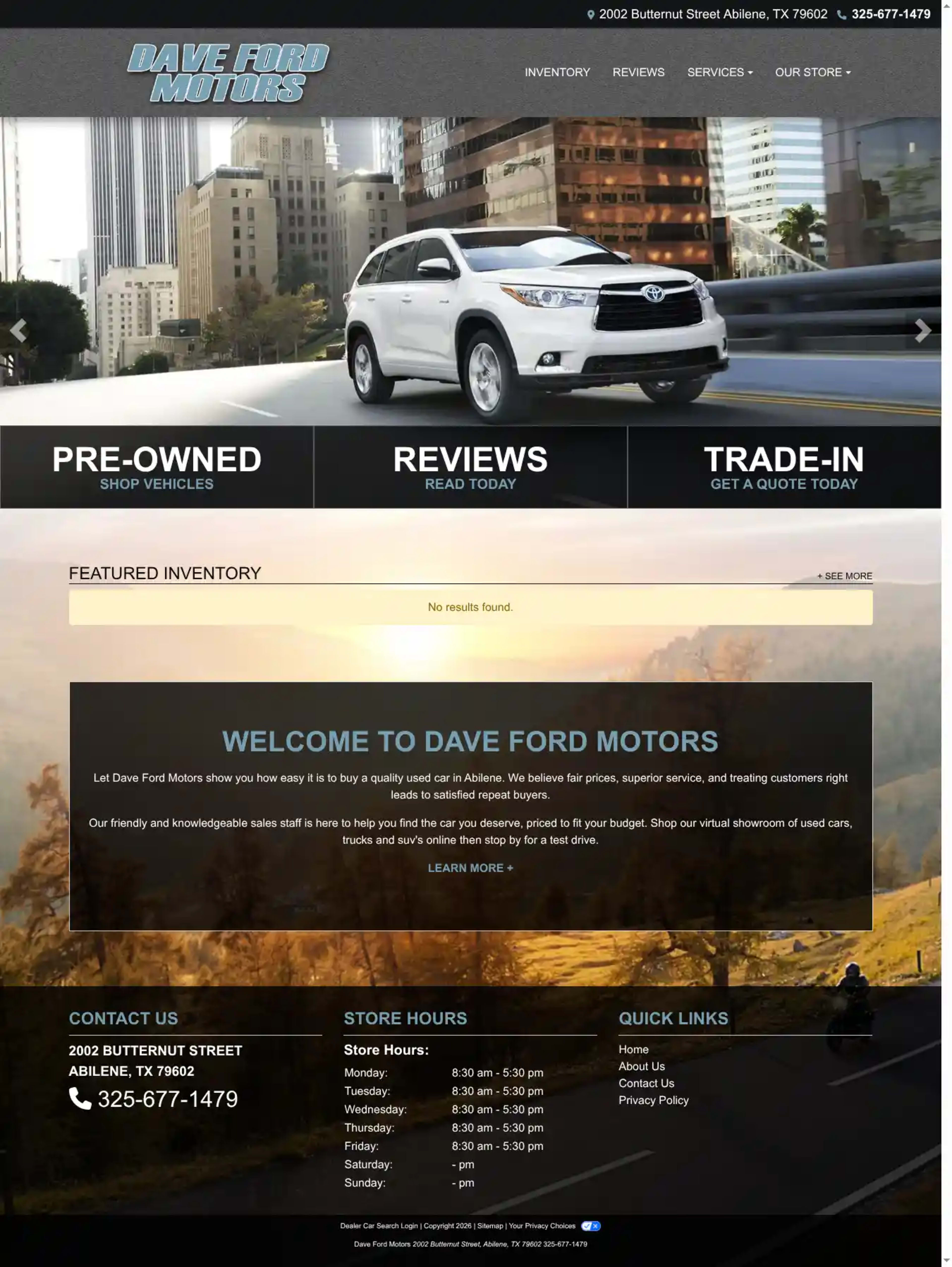 Screenshot of Dave Ford Motors