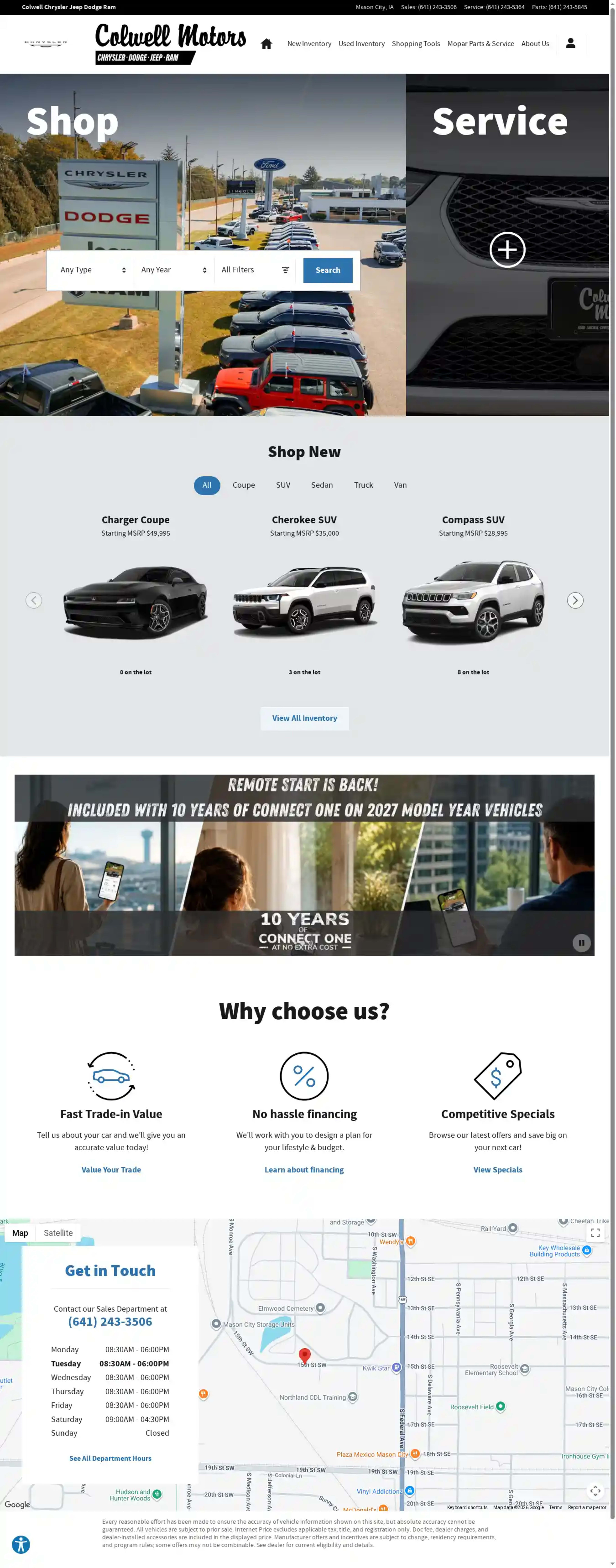 Screenshot of Colwell Chrysler Jeep Dodge Ram