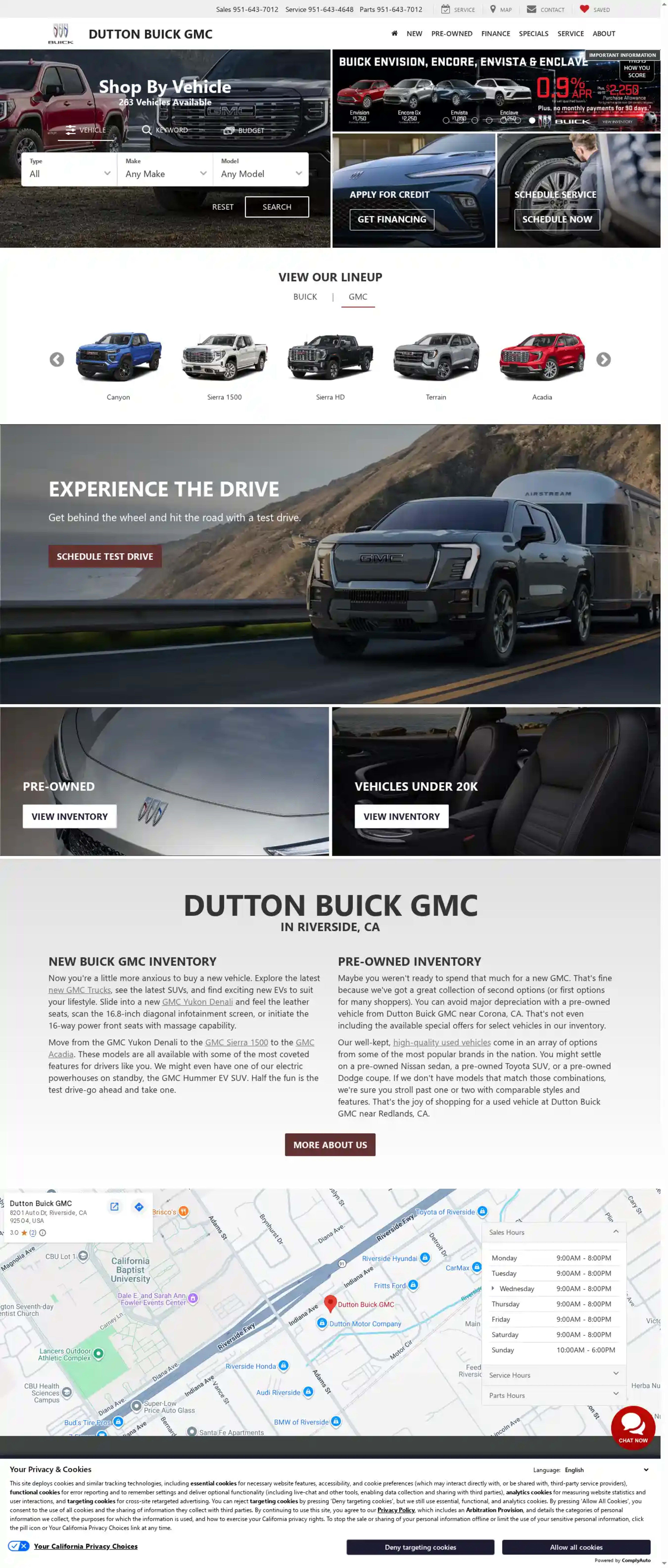 Screenshot of Dutton Buick GMC