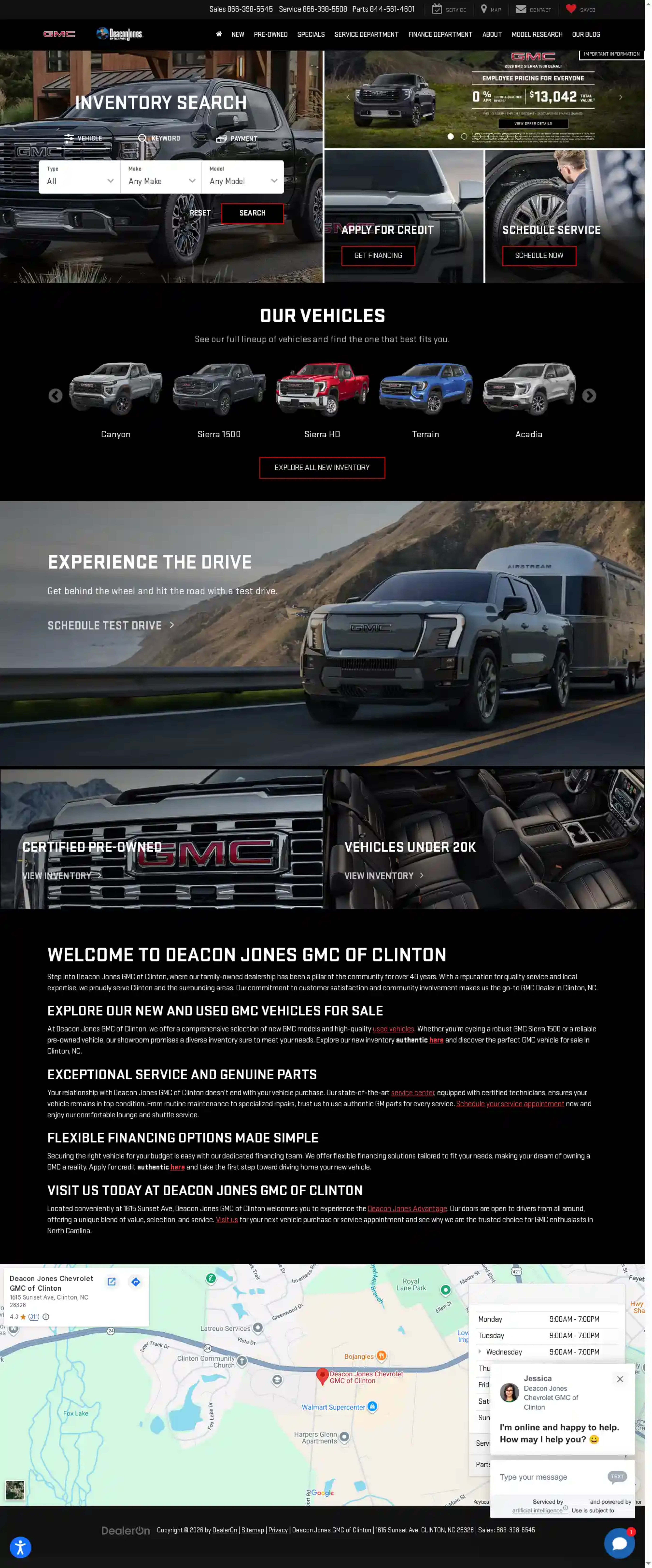 Screenshot of DEACON JONES CHEVROLET GMC OF CLINTON