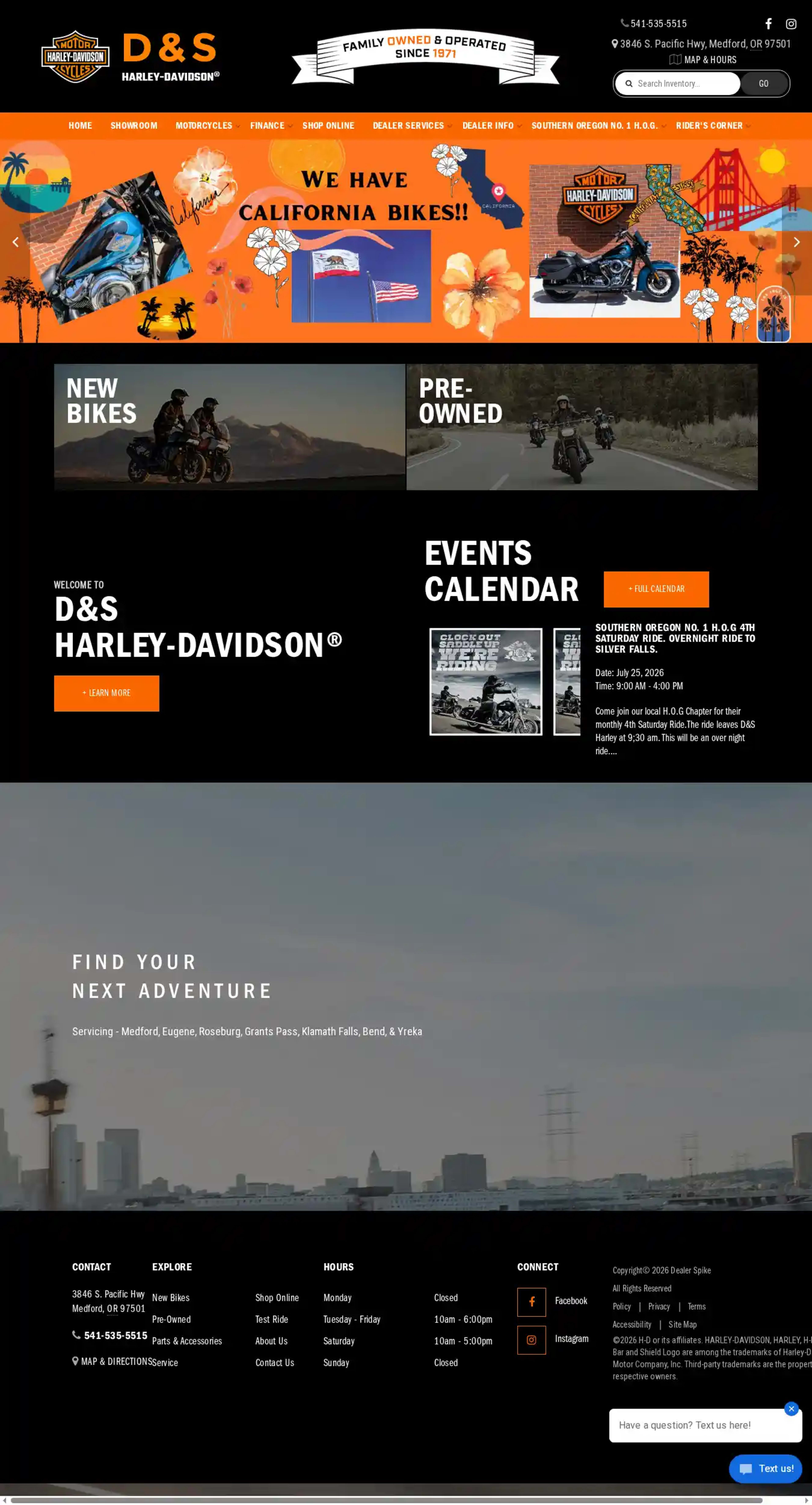 Screenshot of D & S Harley-Davidson