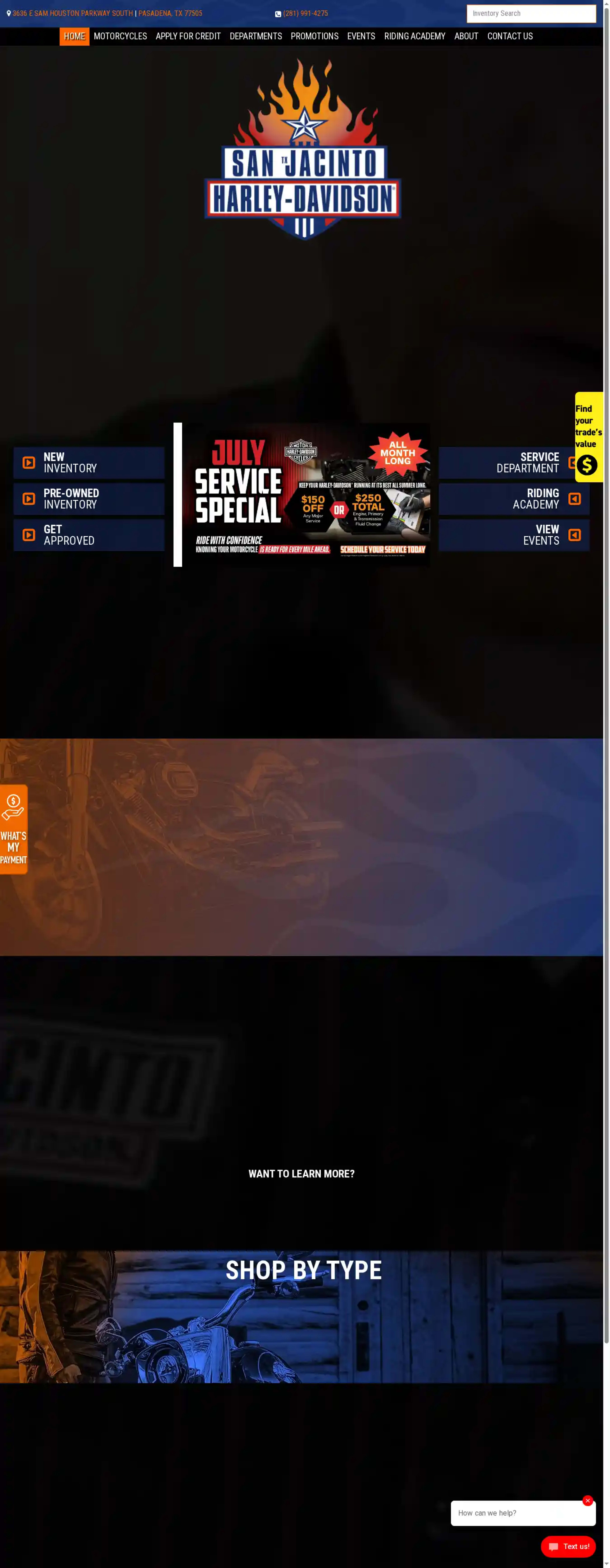 Screenshot of San Jacinto Harley-Davidson