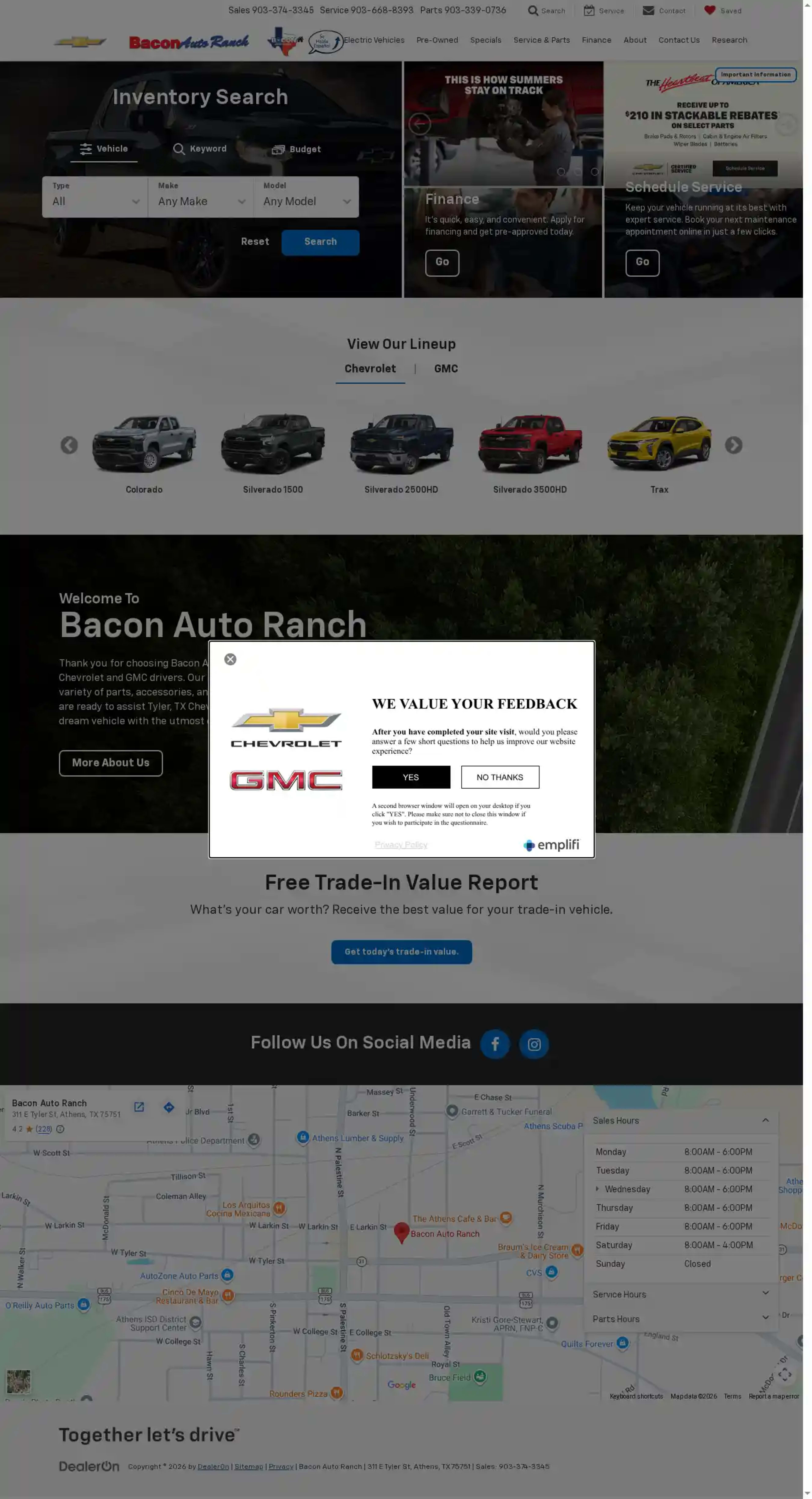 Screenshot of Bacon Auto Ranch