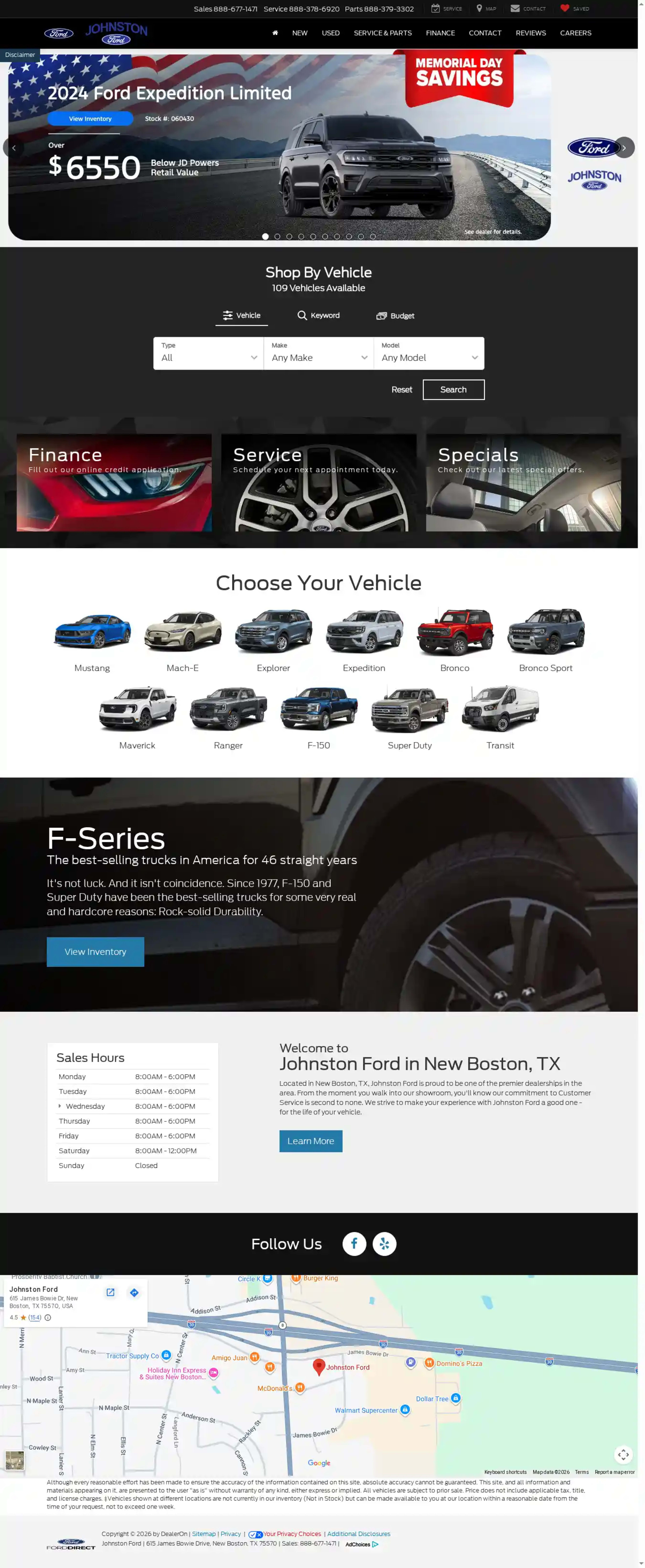 Screenshot of Johnston Ford