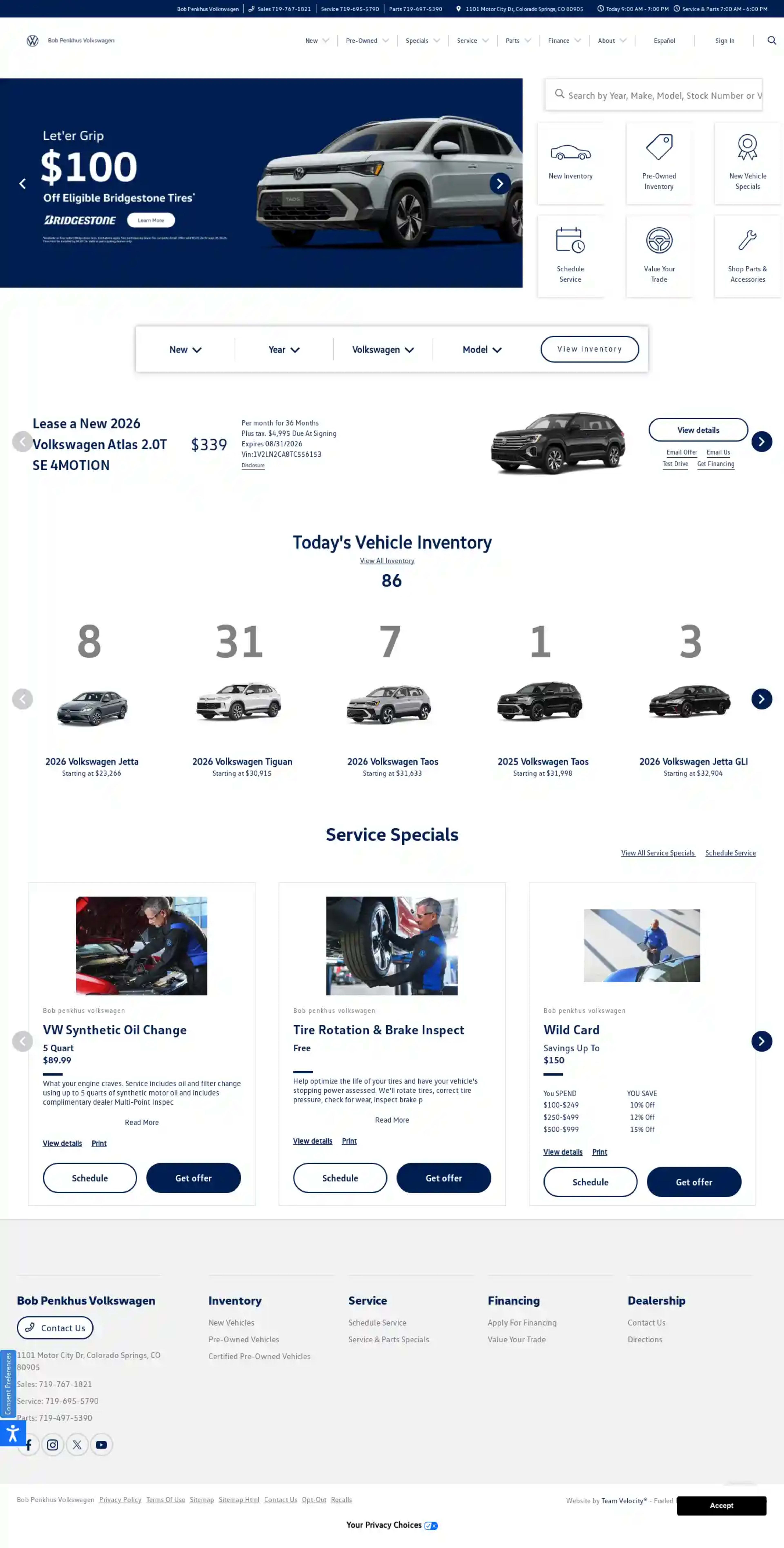 Screenshot of Bob Penkhus Volkswagen