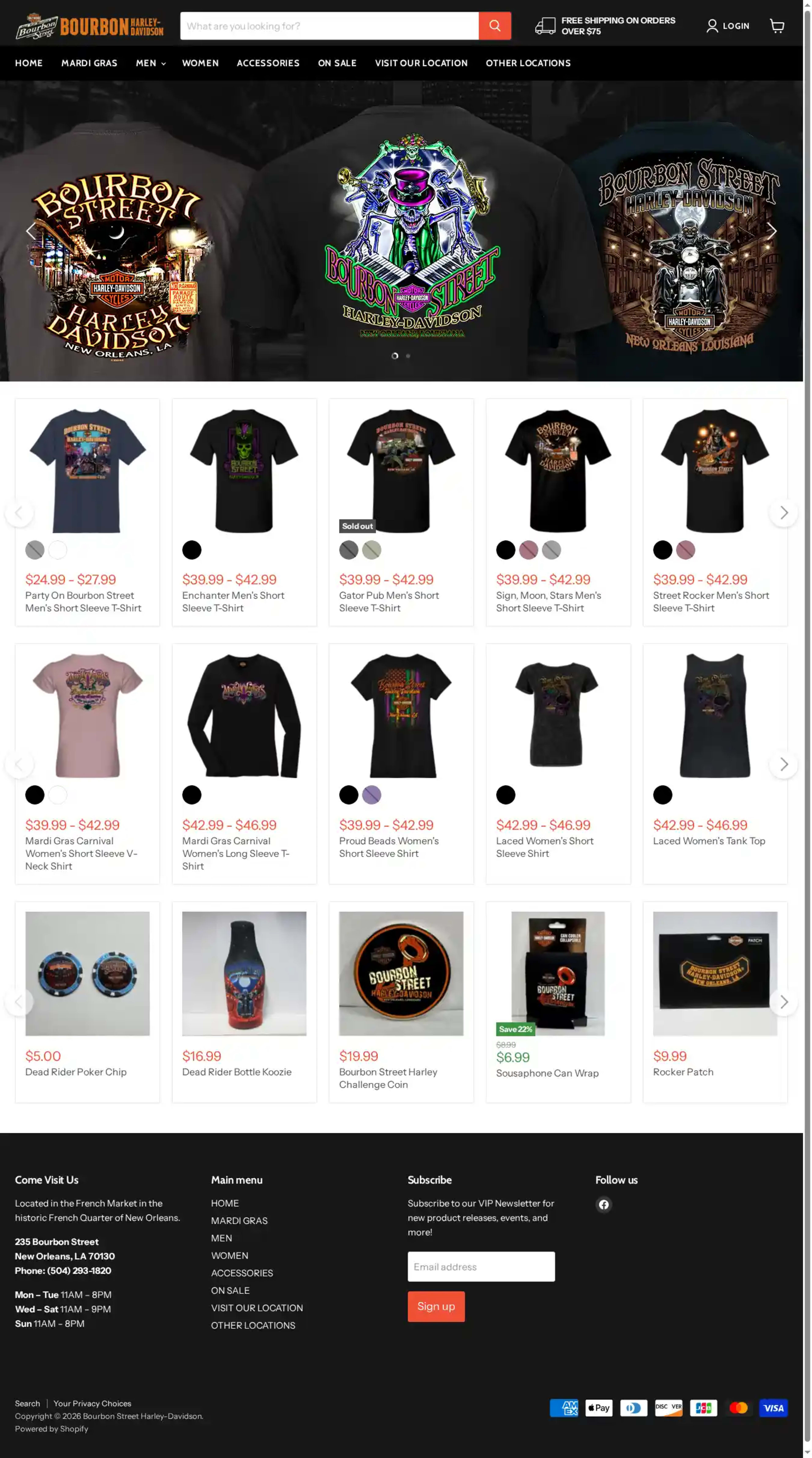 Screenshot of Bourbon Street Harley-Davidson