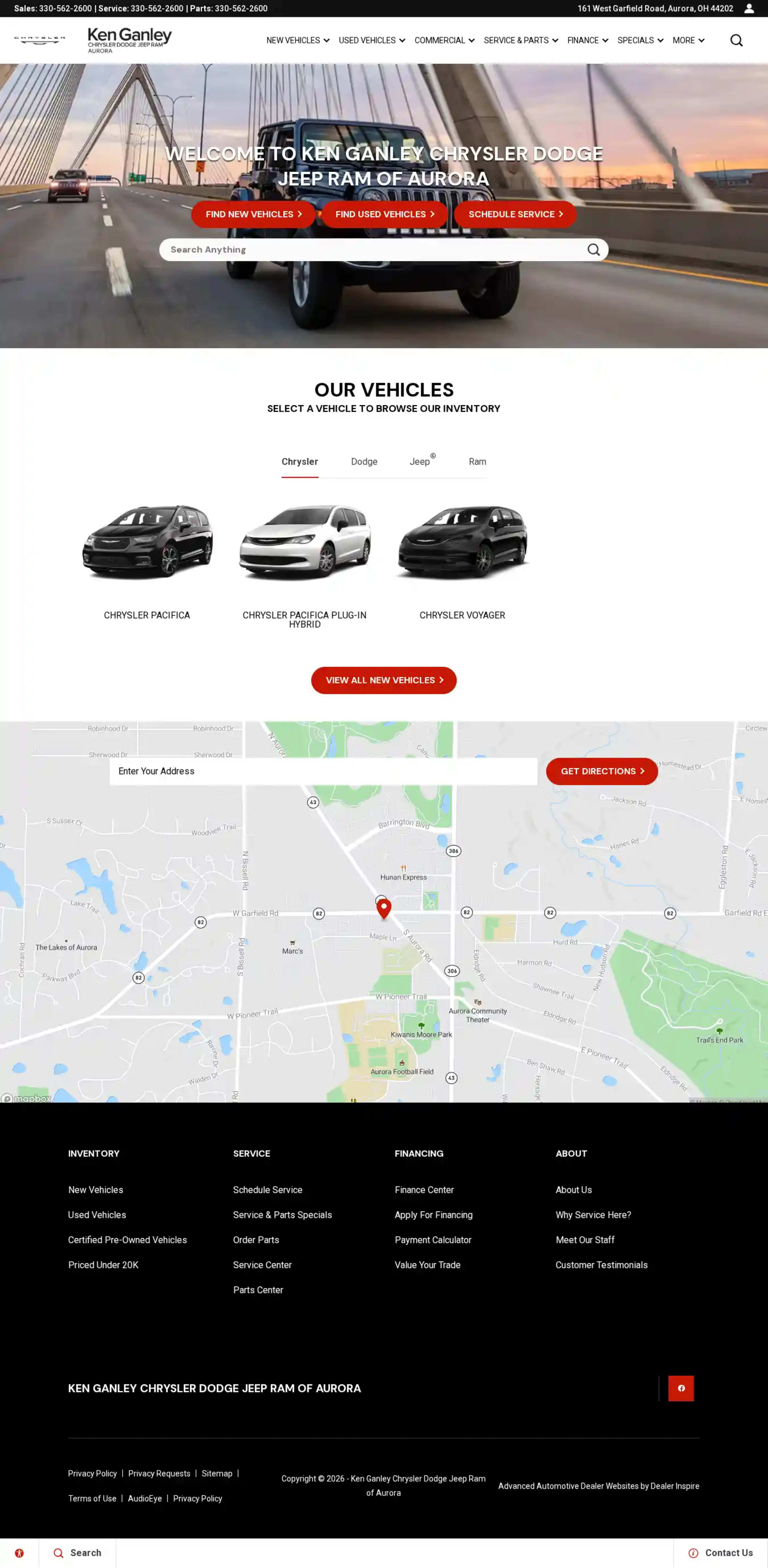 Screenshot of Ken Ganley Chrysler Dodge Jeep Ram of Aurora