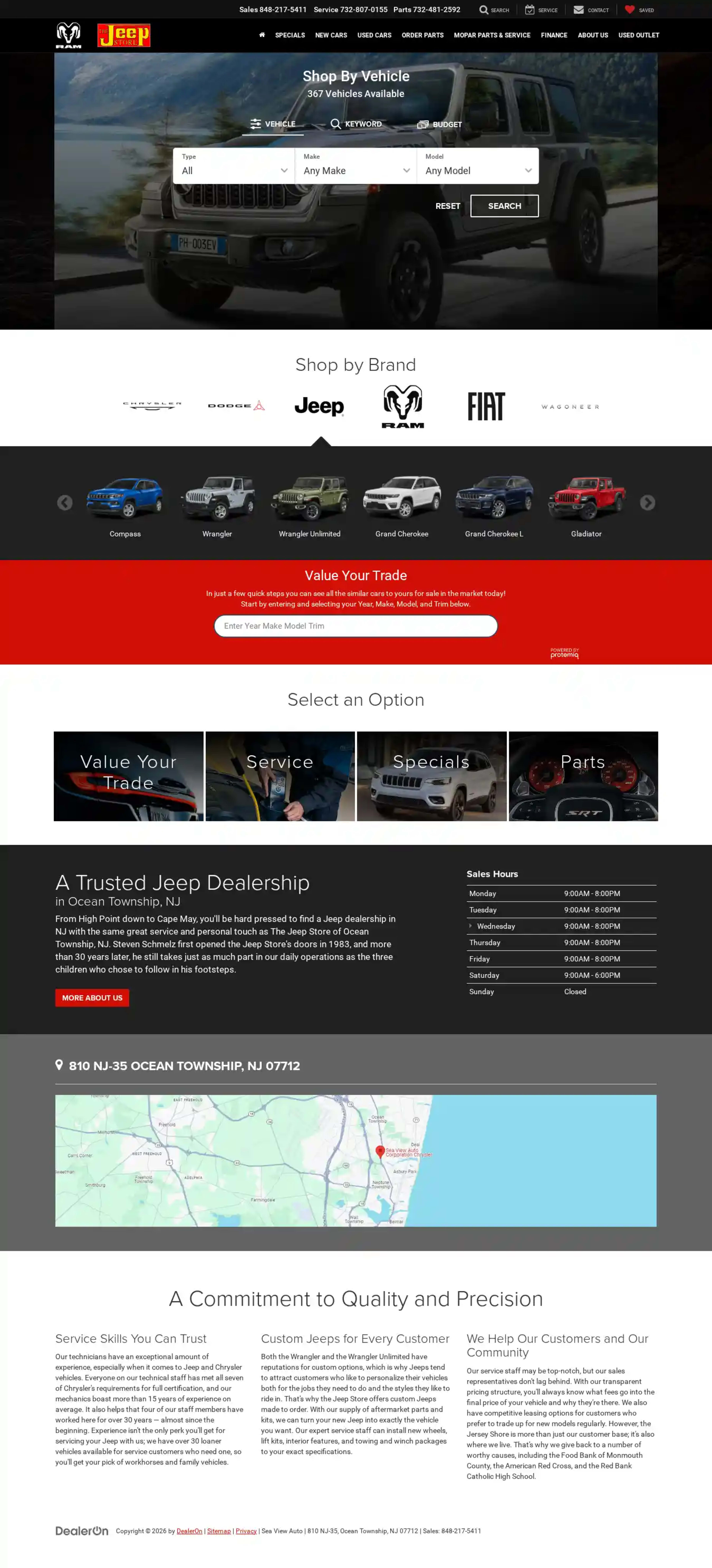 Screenshot of Sea View Auto