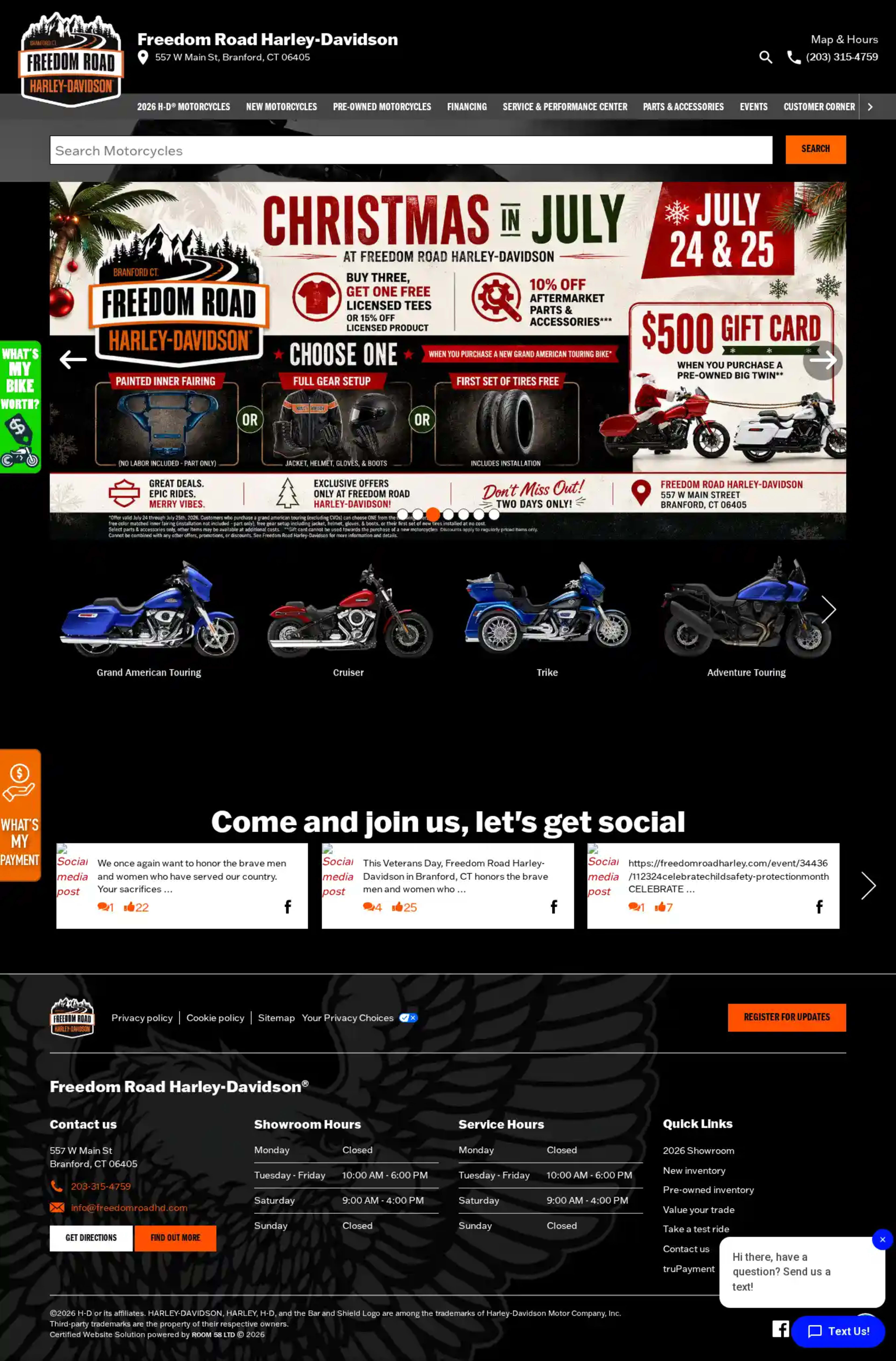 Screenshot of Freedom Road Harley-Davidson
