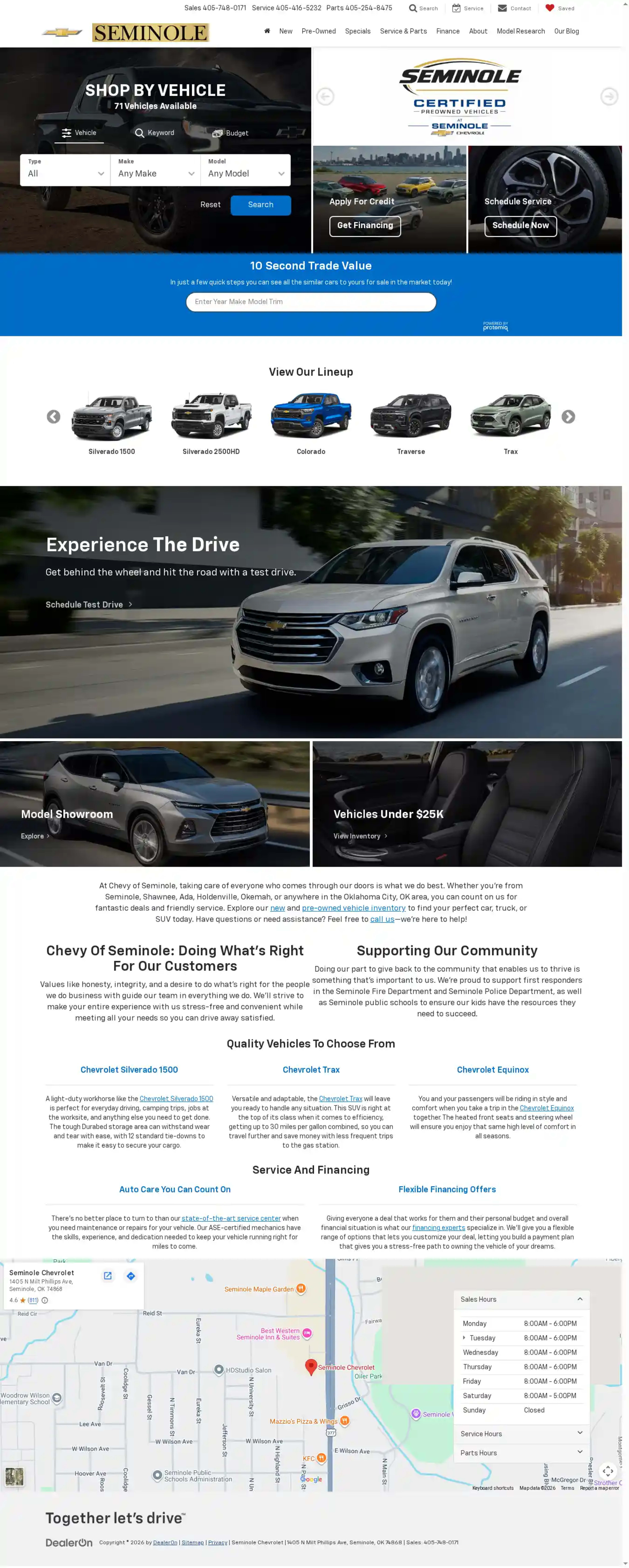 Screenshot of Seminole Chevrolet
