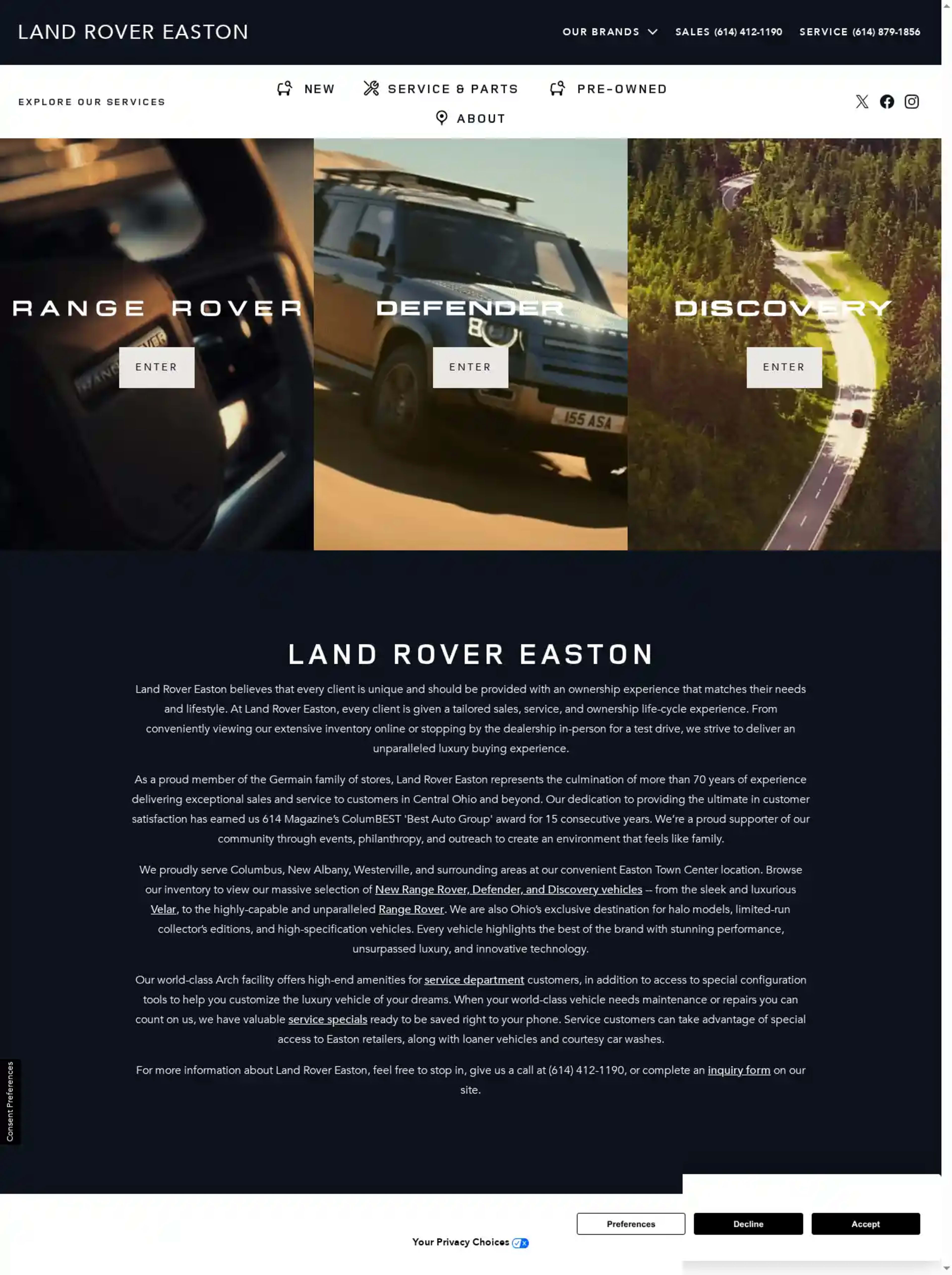 Screenshot of Land Rover Easton