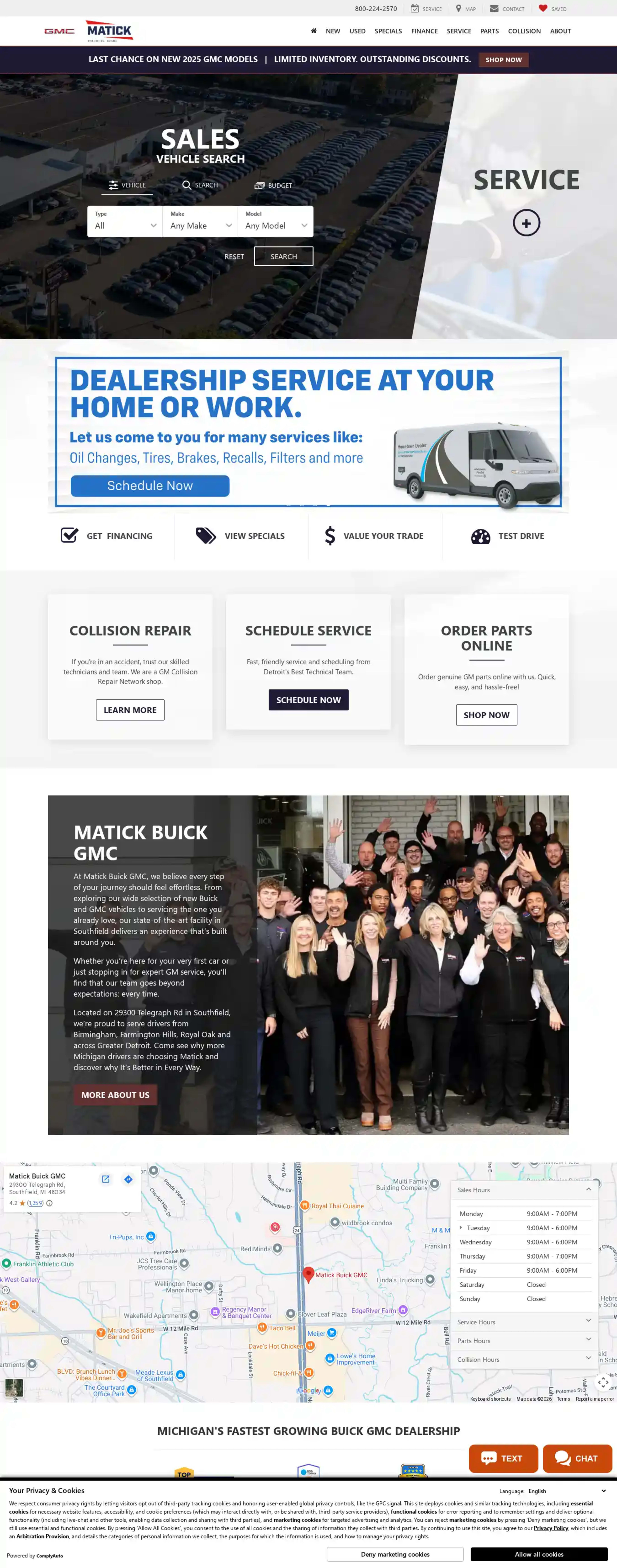 Screenshot of Matick Buick GMC
