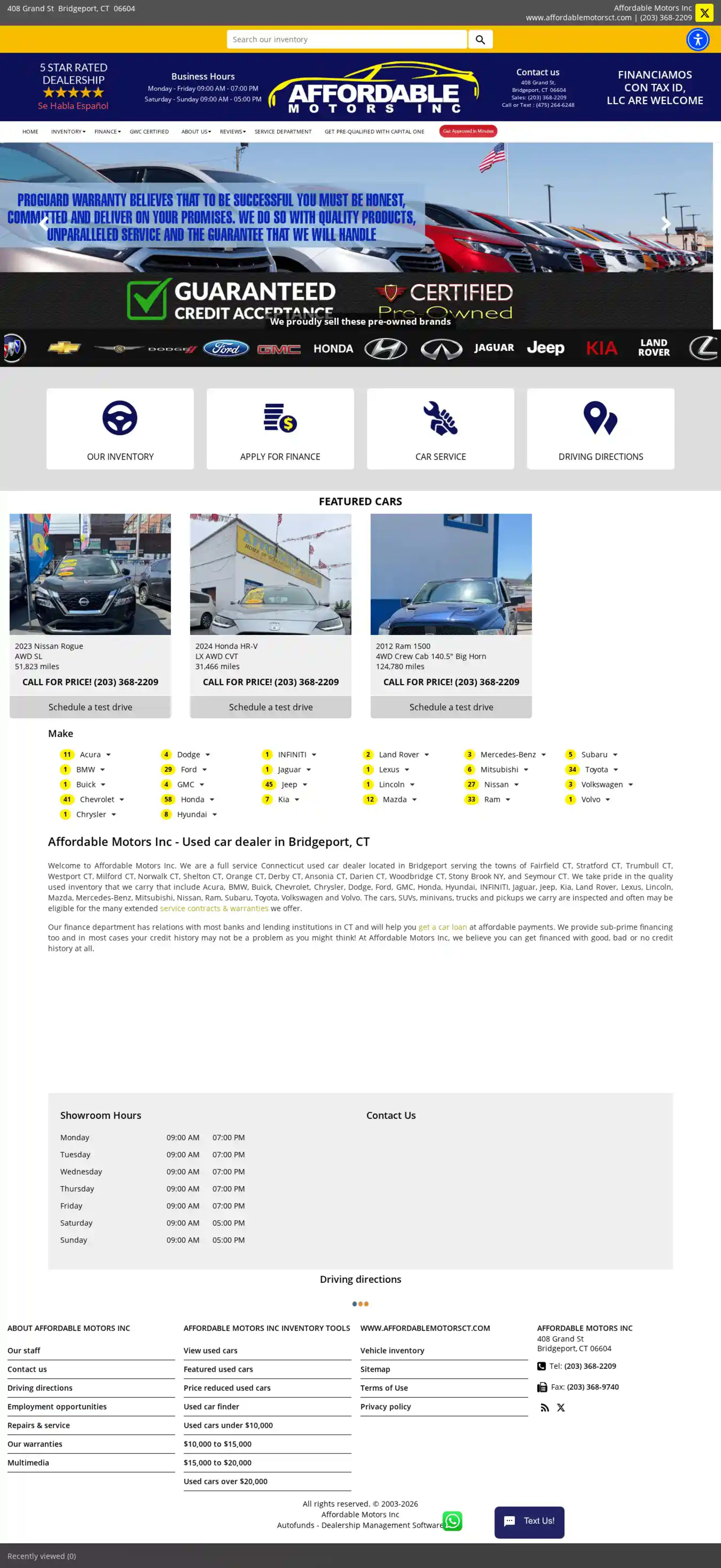 Screenshot of Affordable Motors Inc