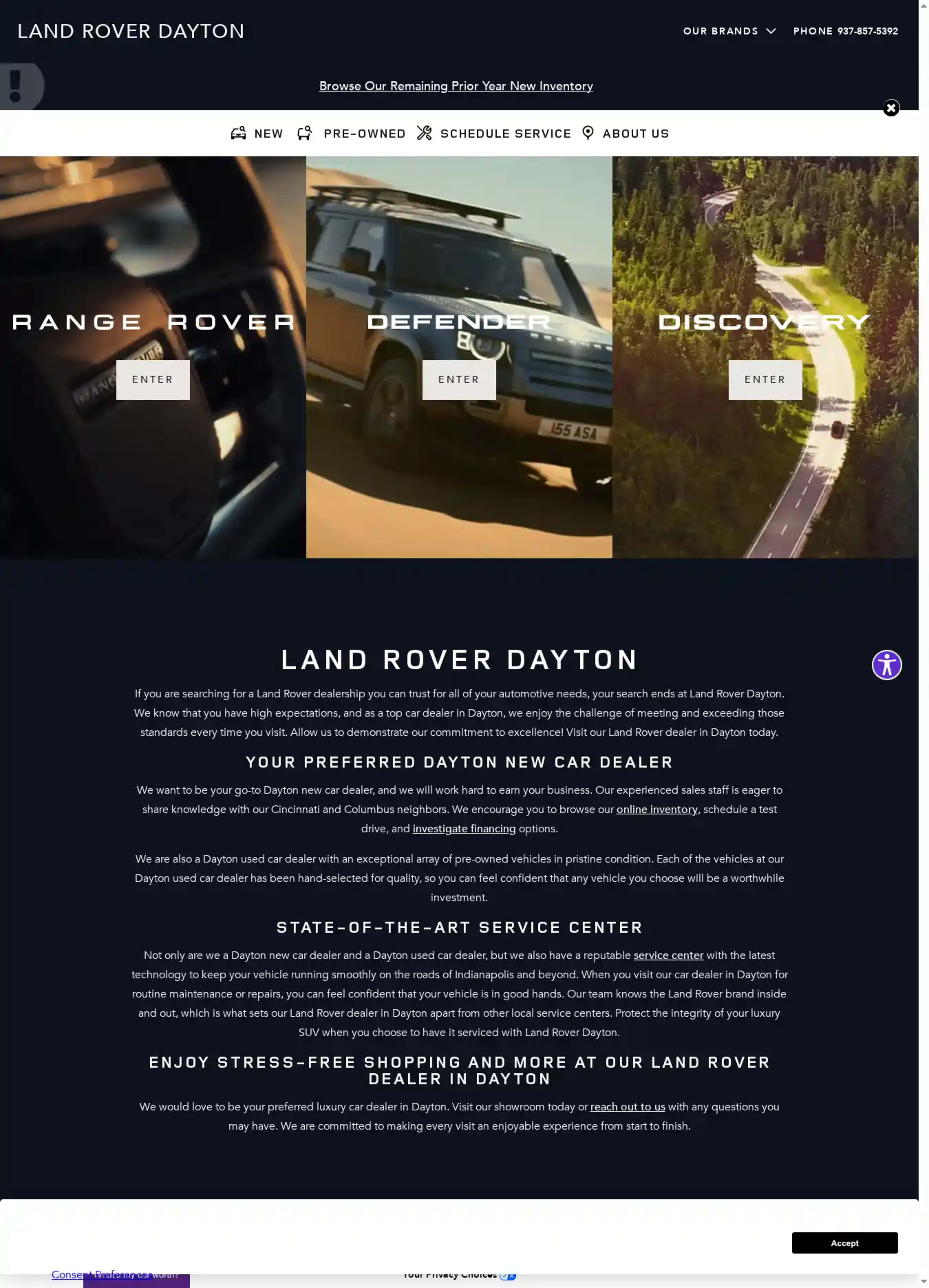 Screenshot of Land Rover Dayton