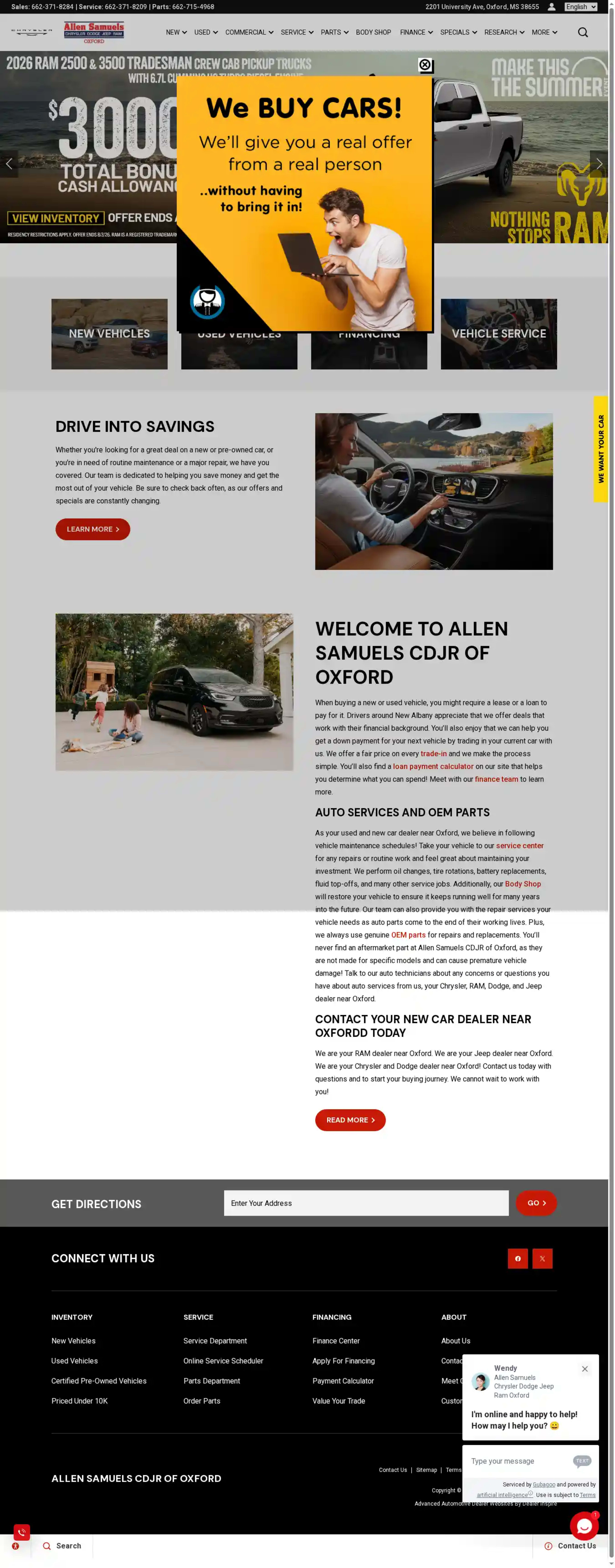 Screenshot of Allen Samuels CDJR of Oxford