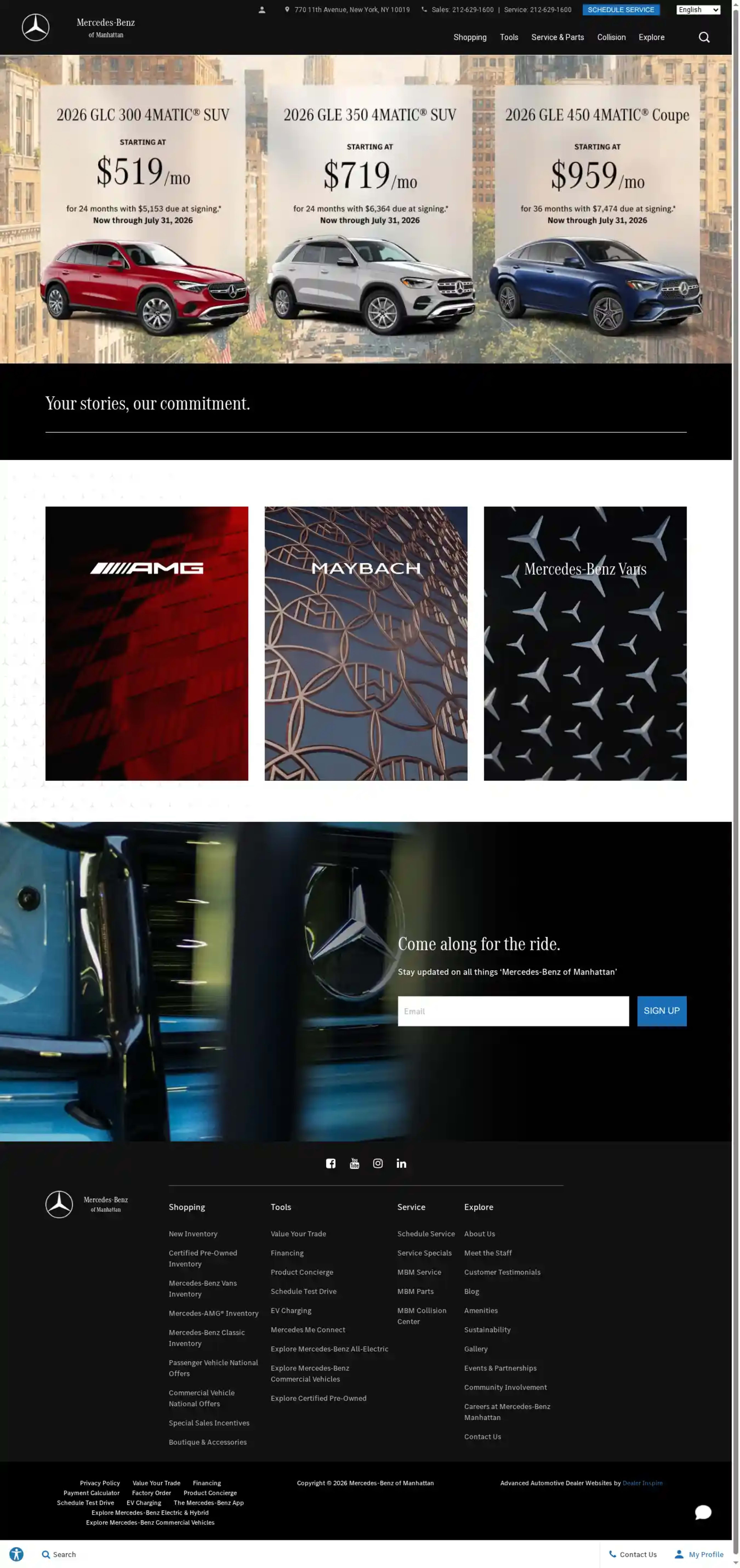 Screenshot of Mercedes-Benz of Manhattan