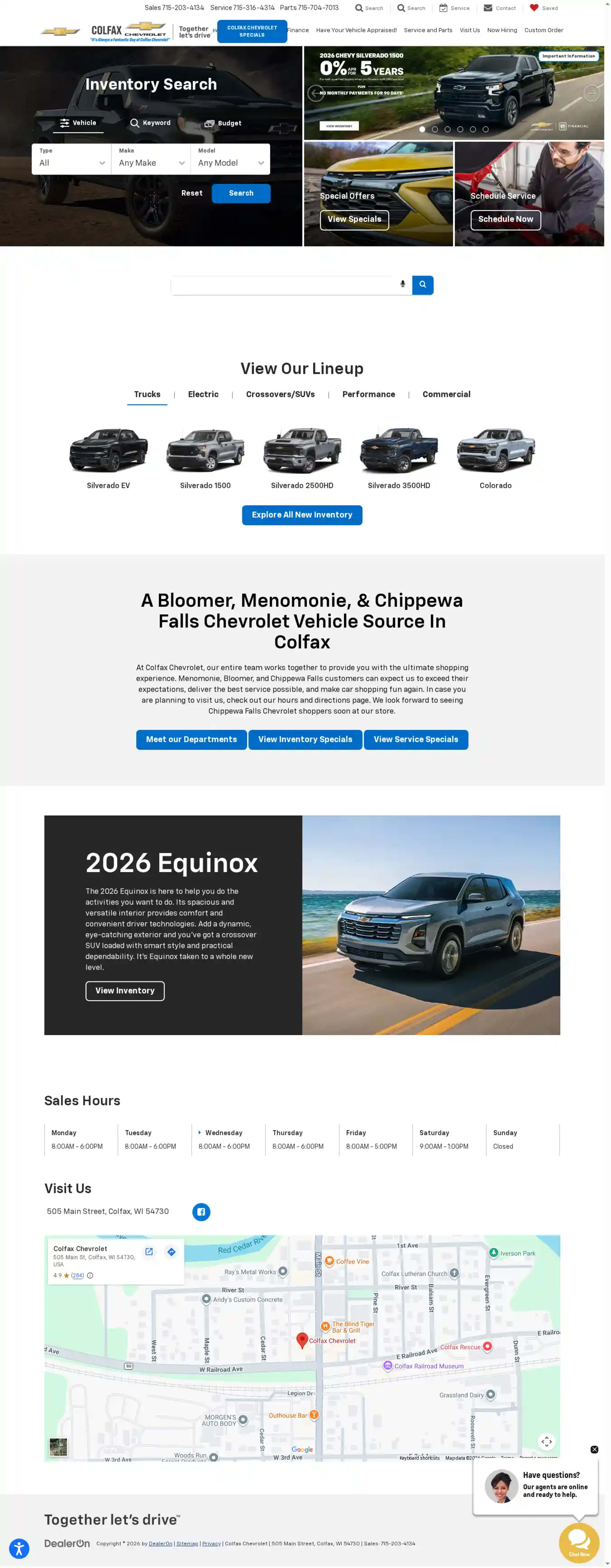 Screenshot of Colfax Chevrolet