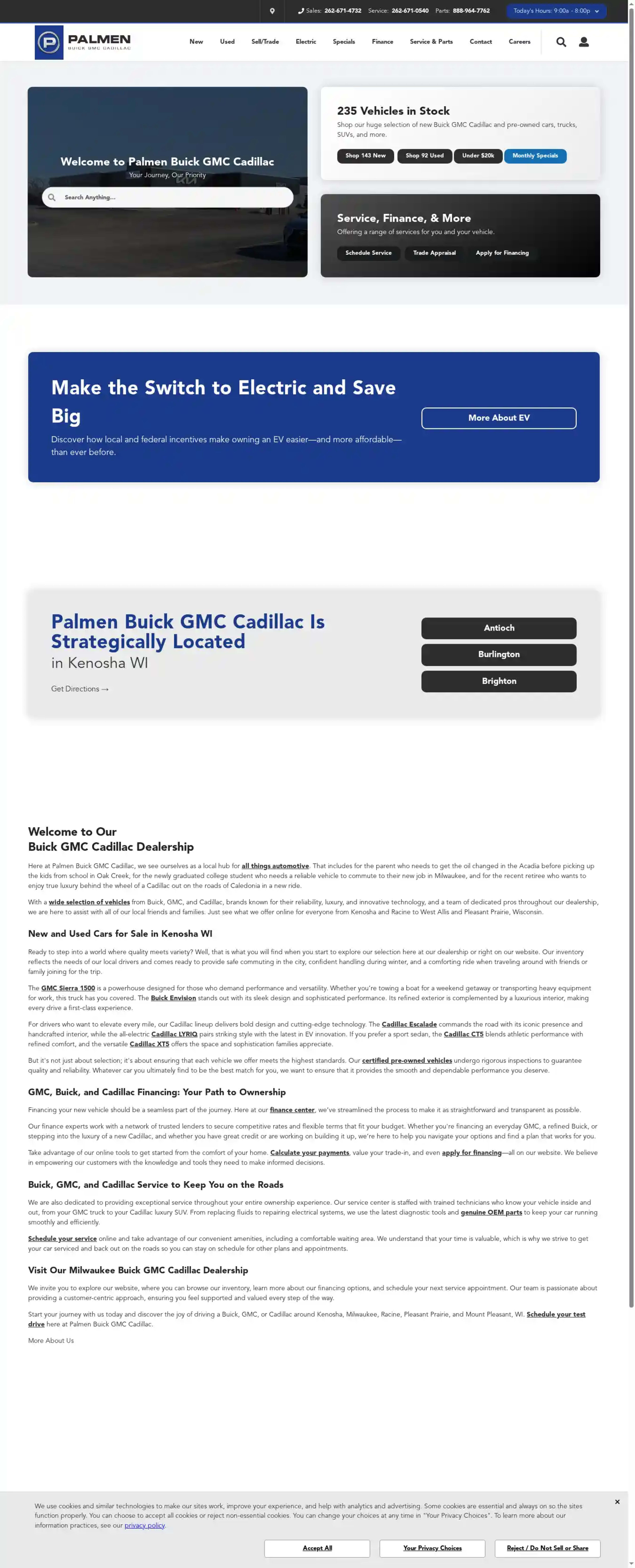 Screenshot of Palmen Buick GMC Cadillac