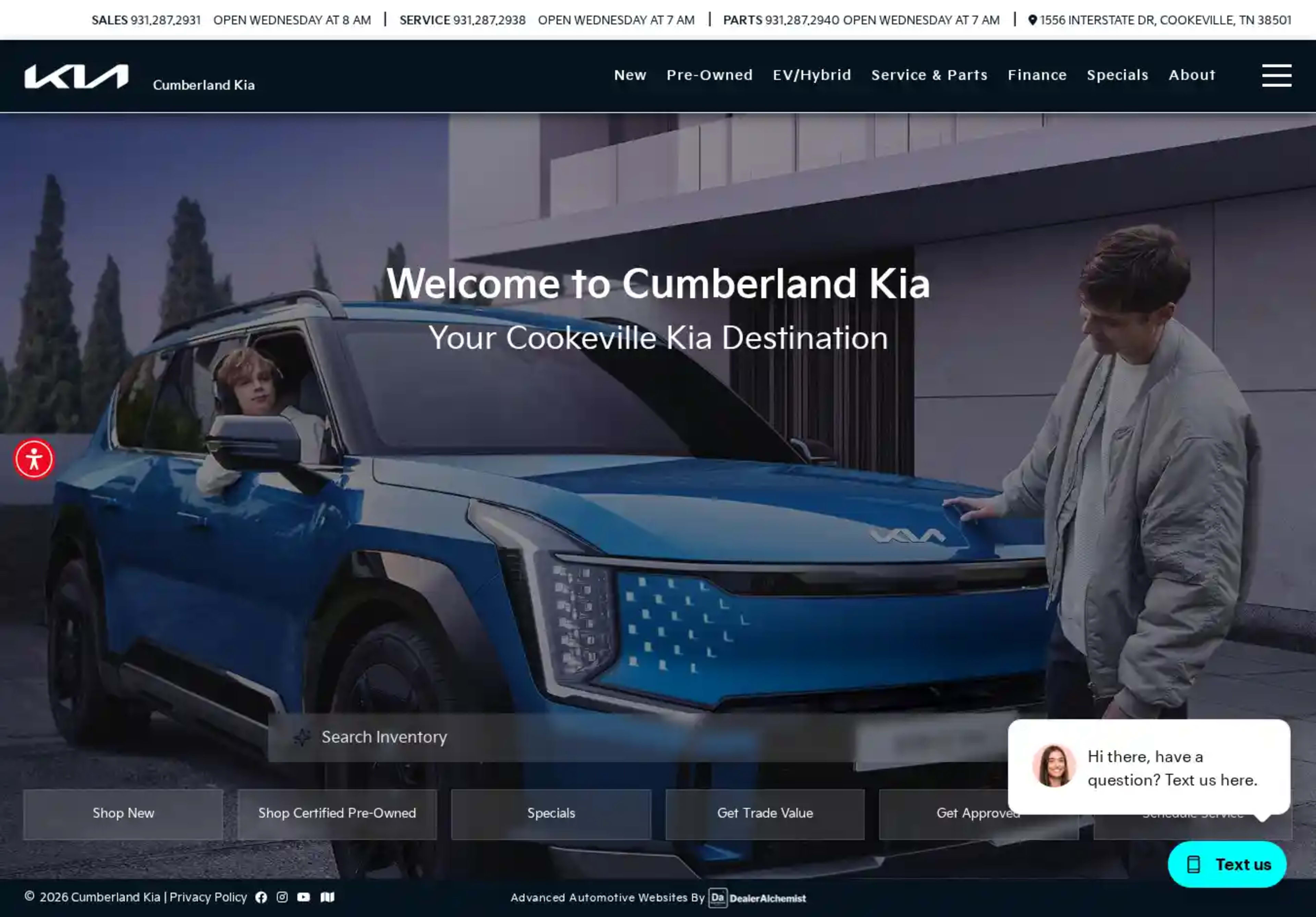Screenshot of Cumberland Kia