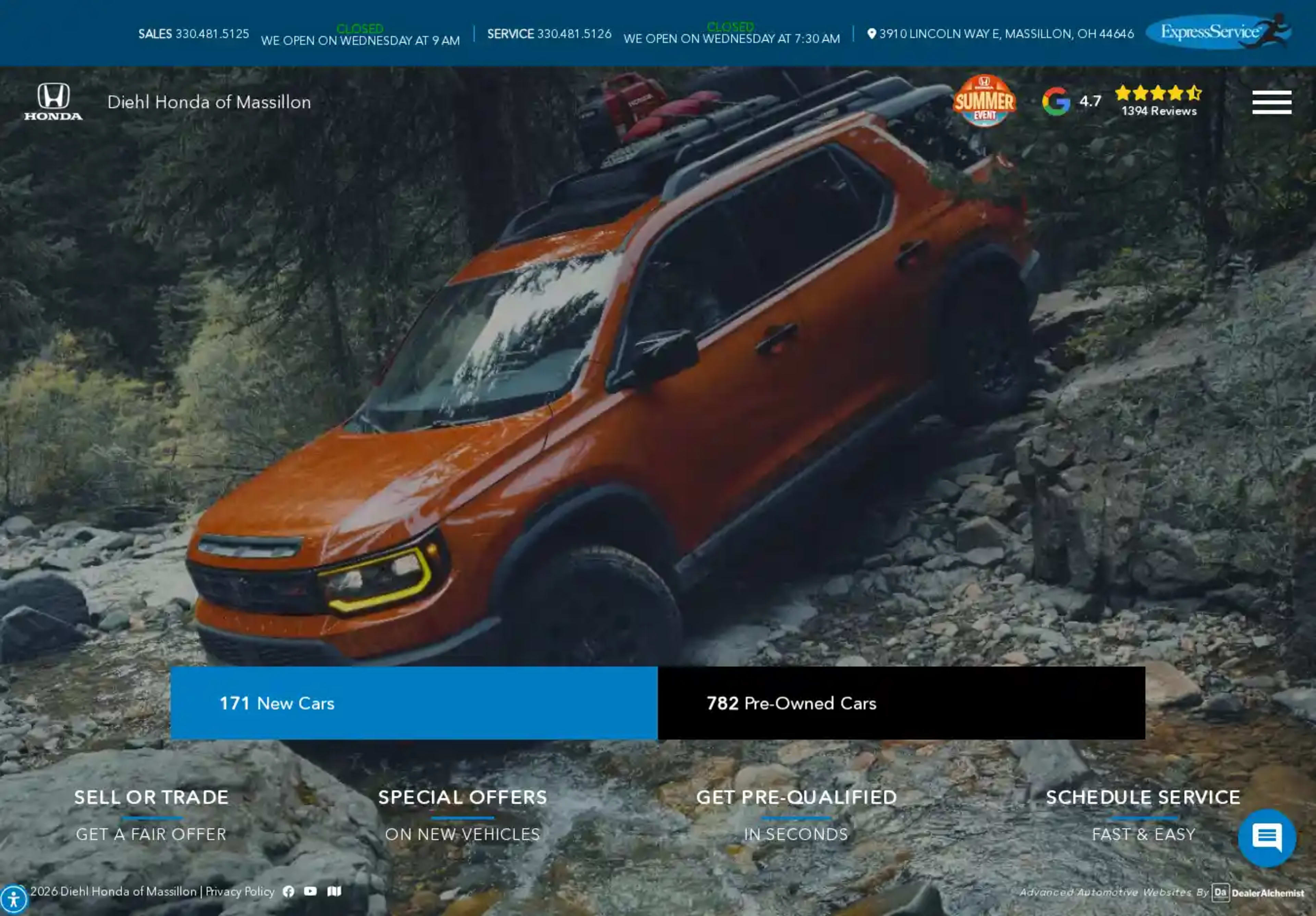 Screenshot of Diehl Honda of Massillon