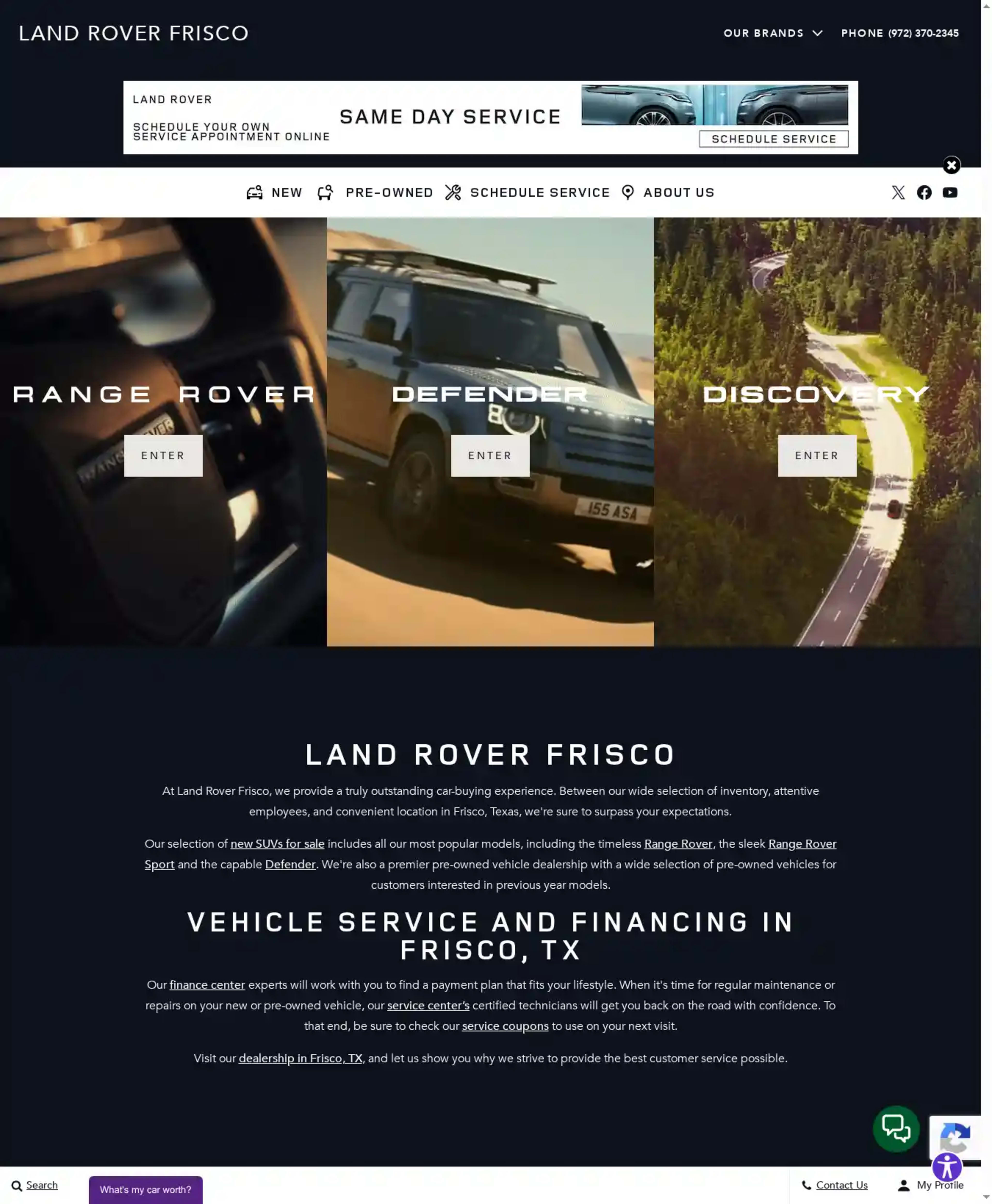 Screenshot of Land Rover Frisco
