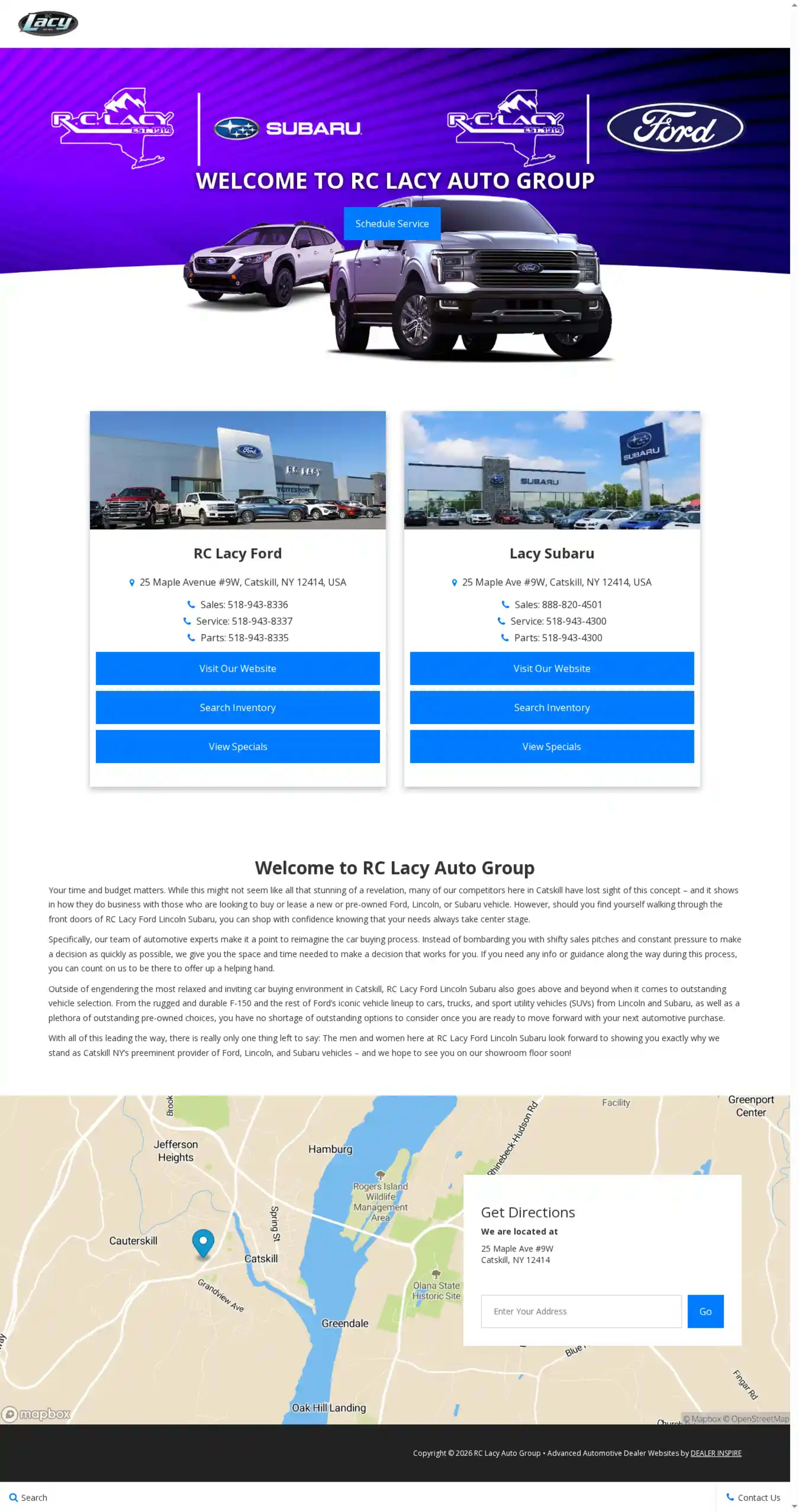 Screenshot of RC Lacy Auto Group