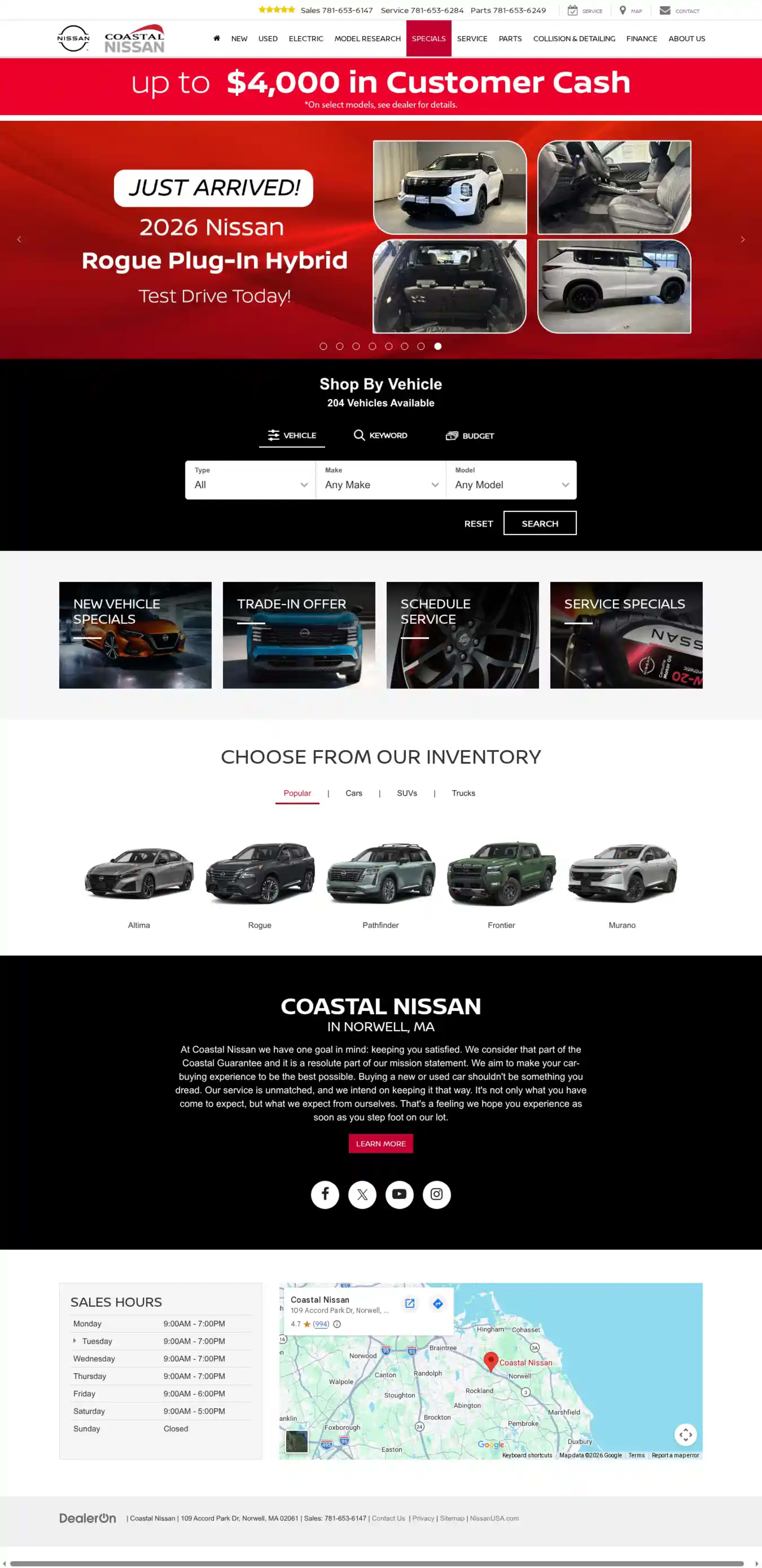 Screenshot of Coastal Nissan