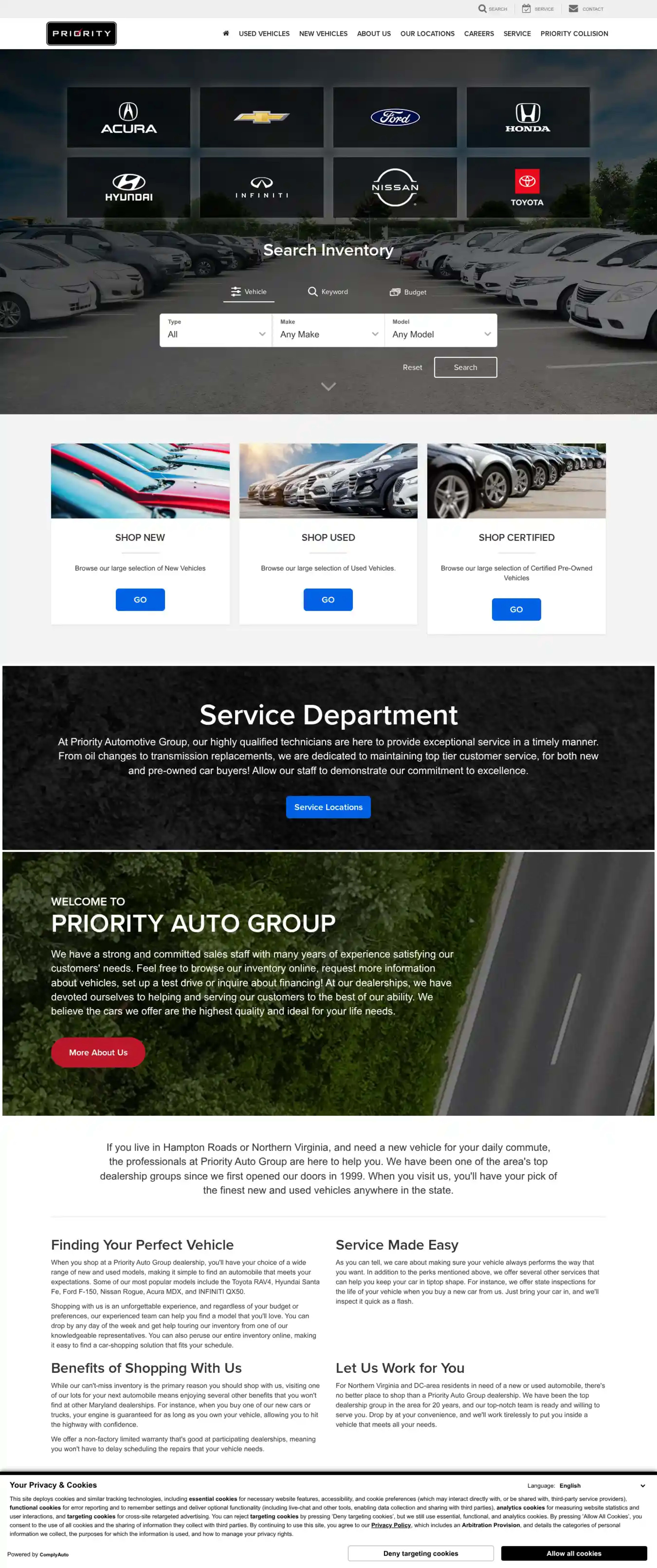Screenshot of Priority Auto Group