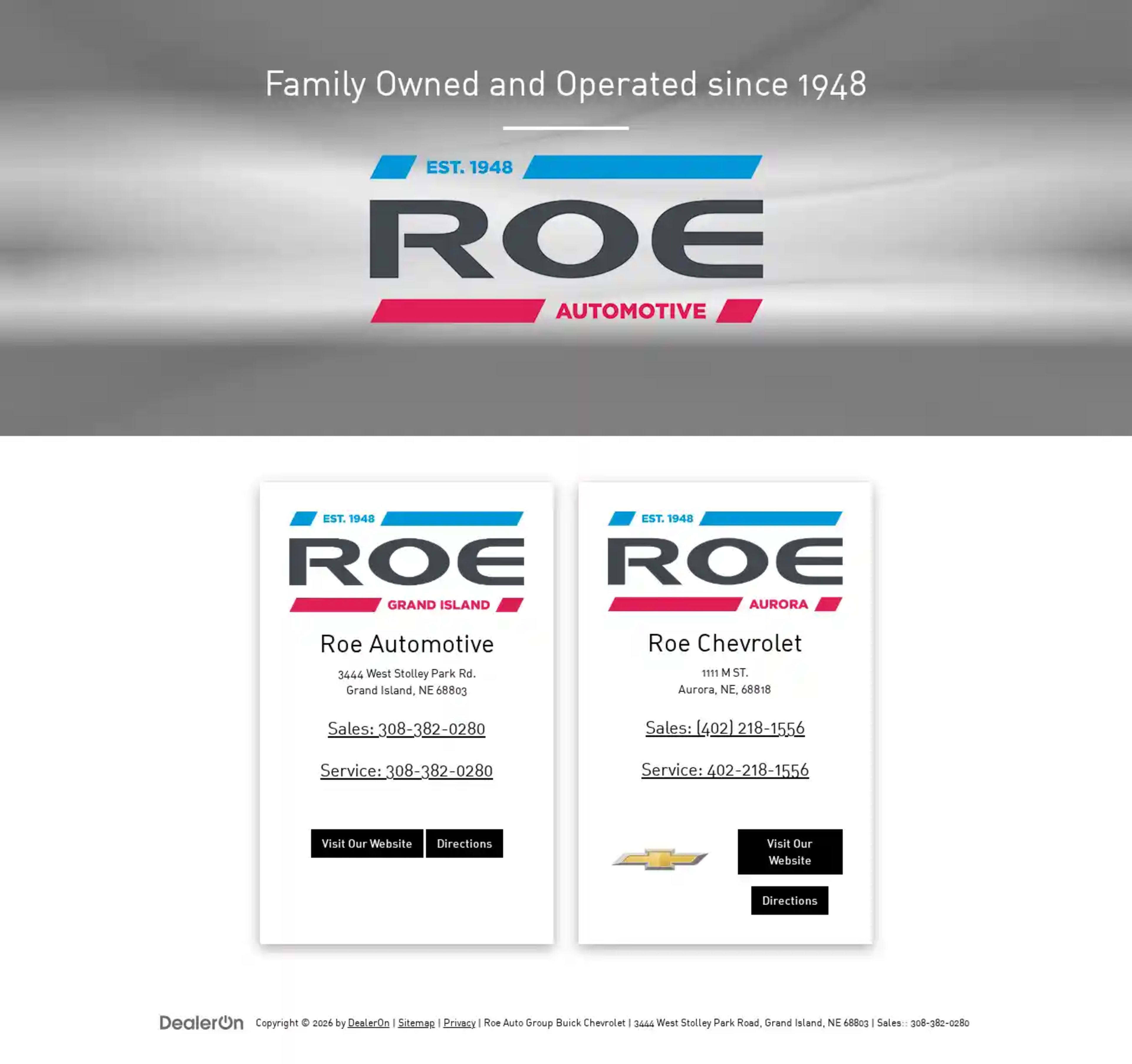 Screenshot of Roe Buick, Inc.