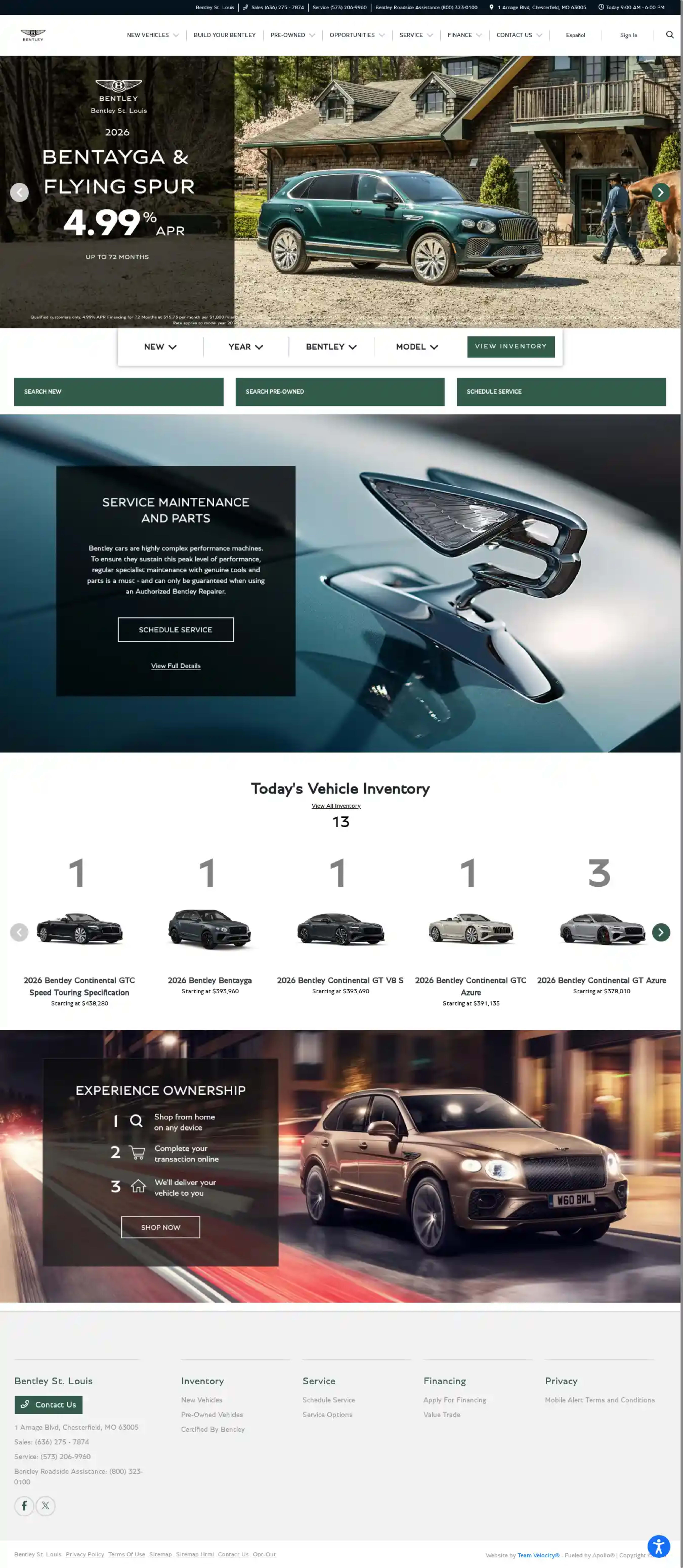 Screenshot of Bentley St. Louis