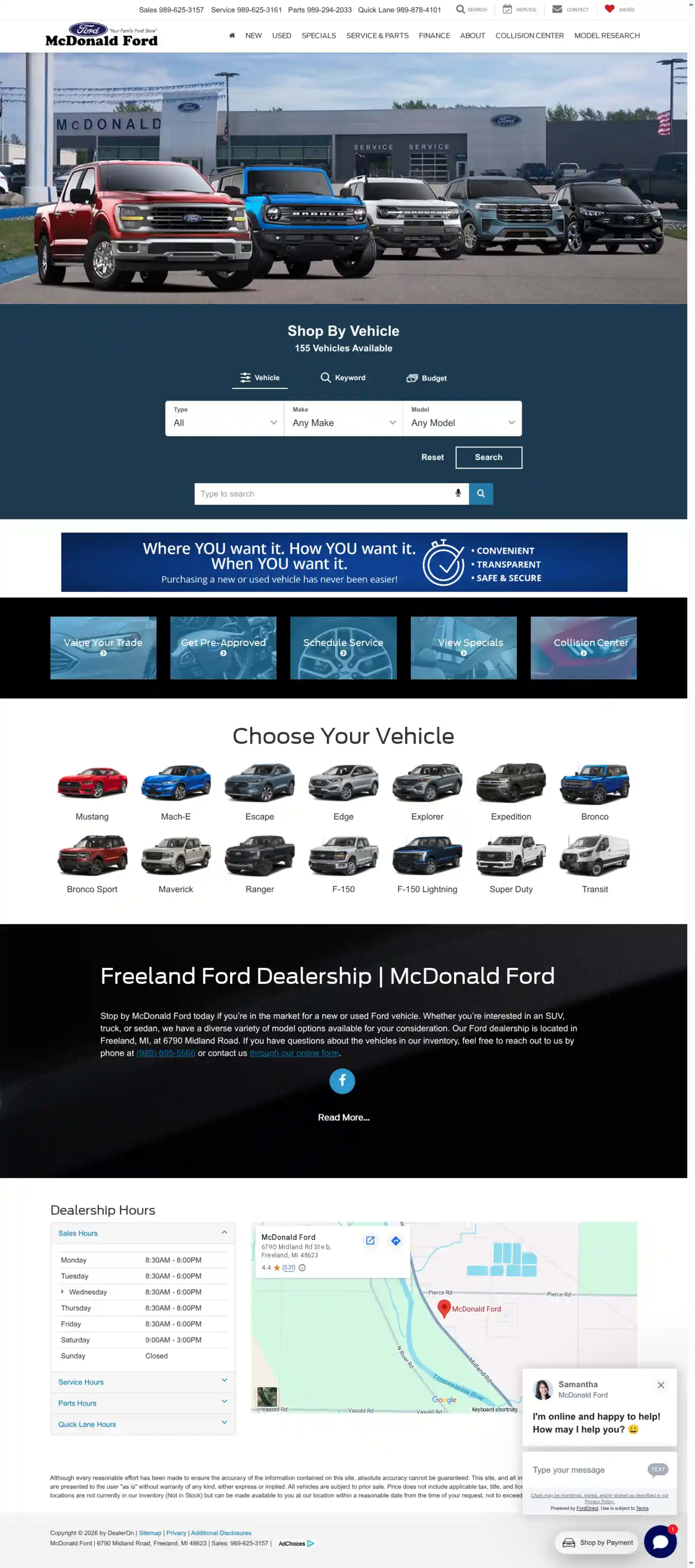 Screenshot of McDonald Ford