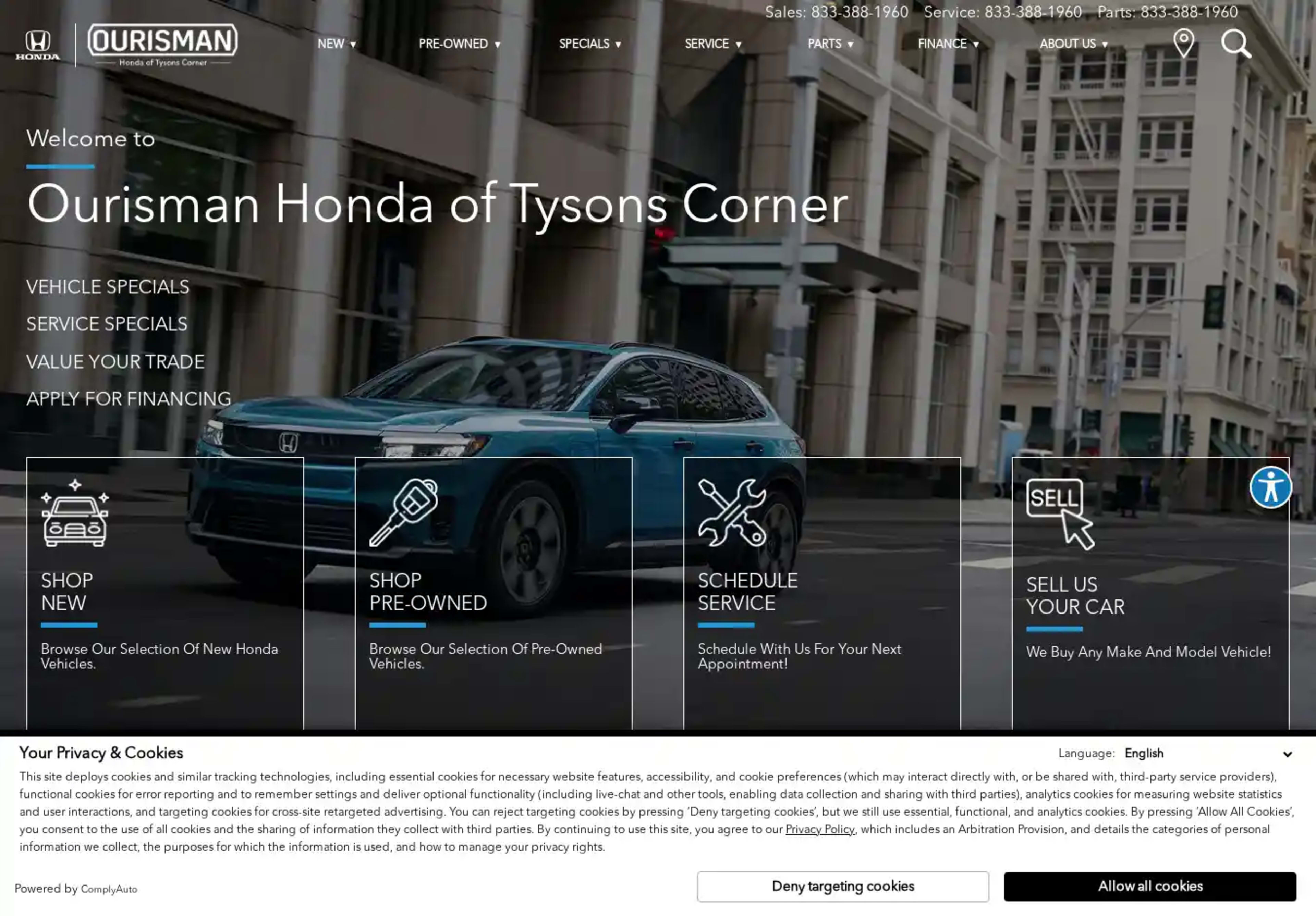Screenshot of Ourisman Honda of Tysons Corner