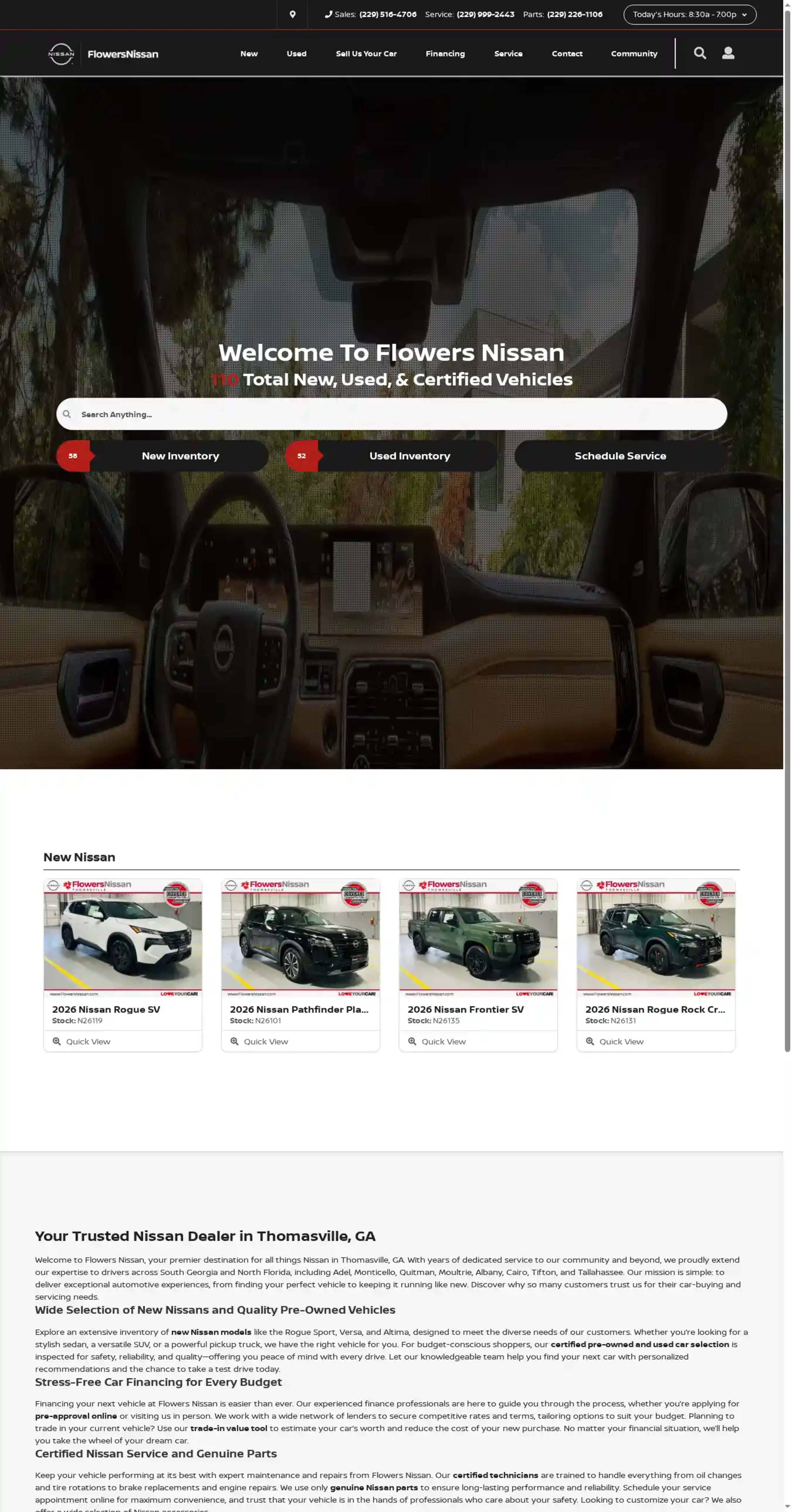 Screenshot of Flowers Nissan