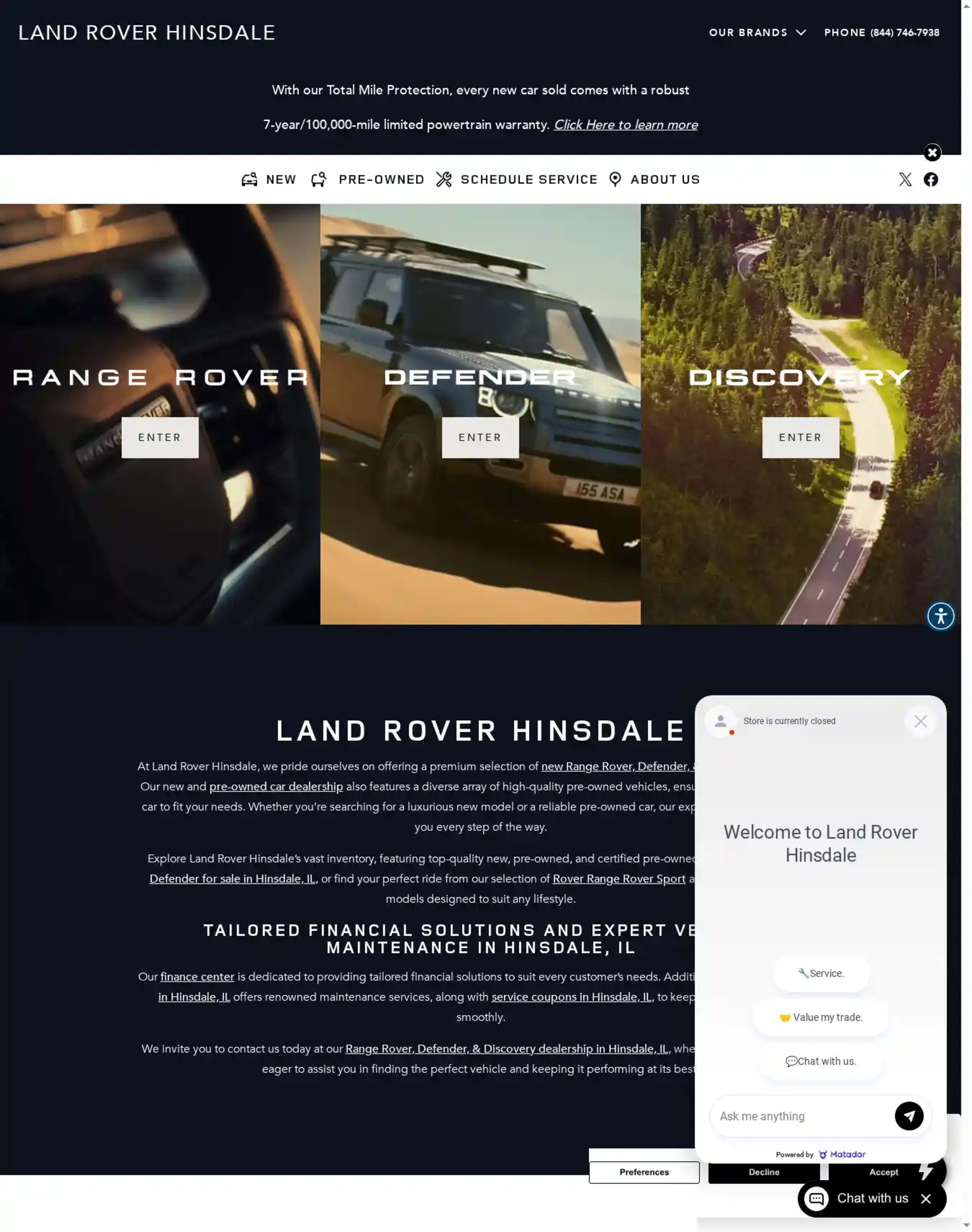 Screenshot of Land Rover Hinsdale