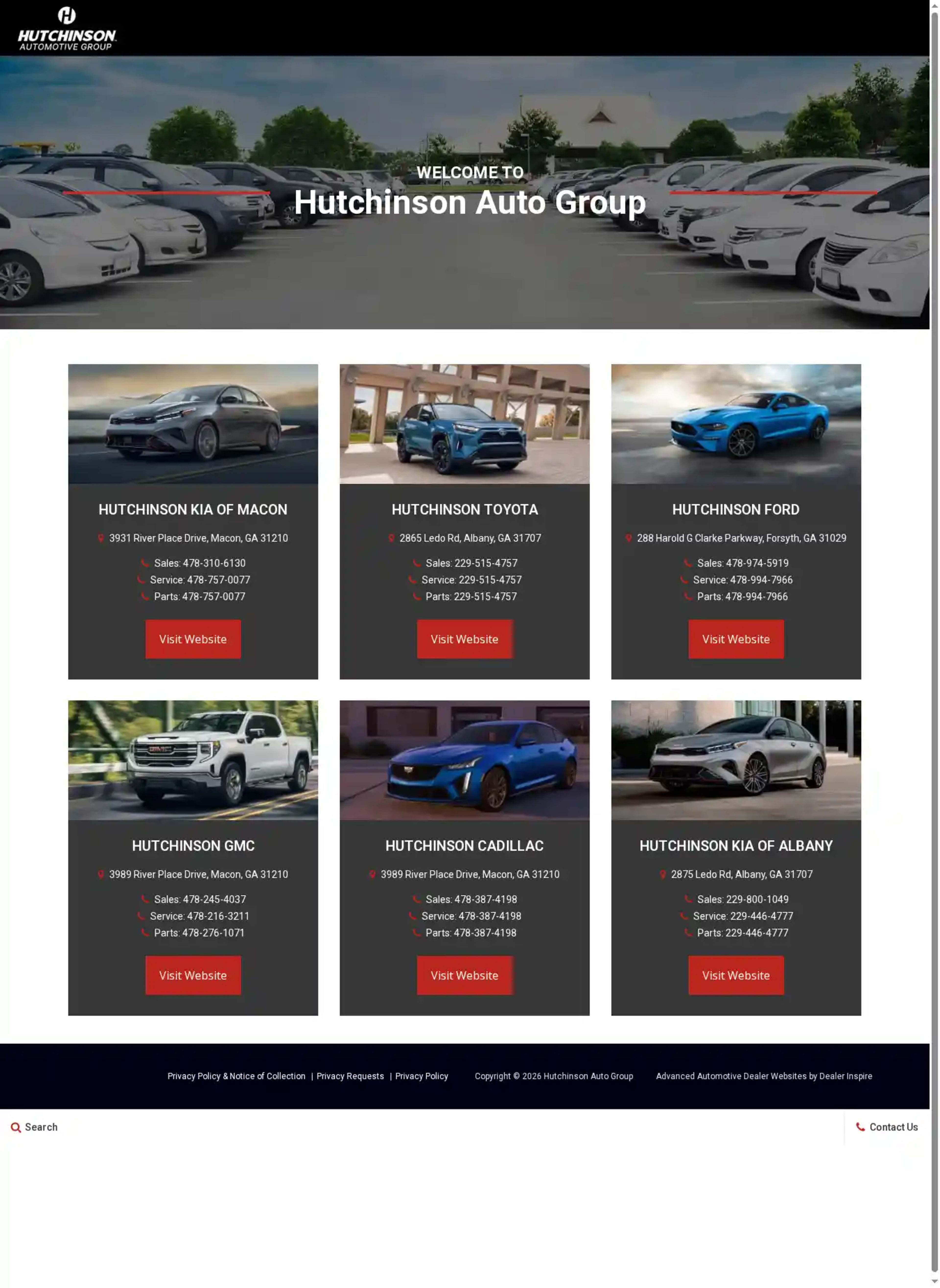Screenshot of Hutchinson Auto Group