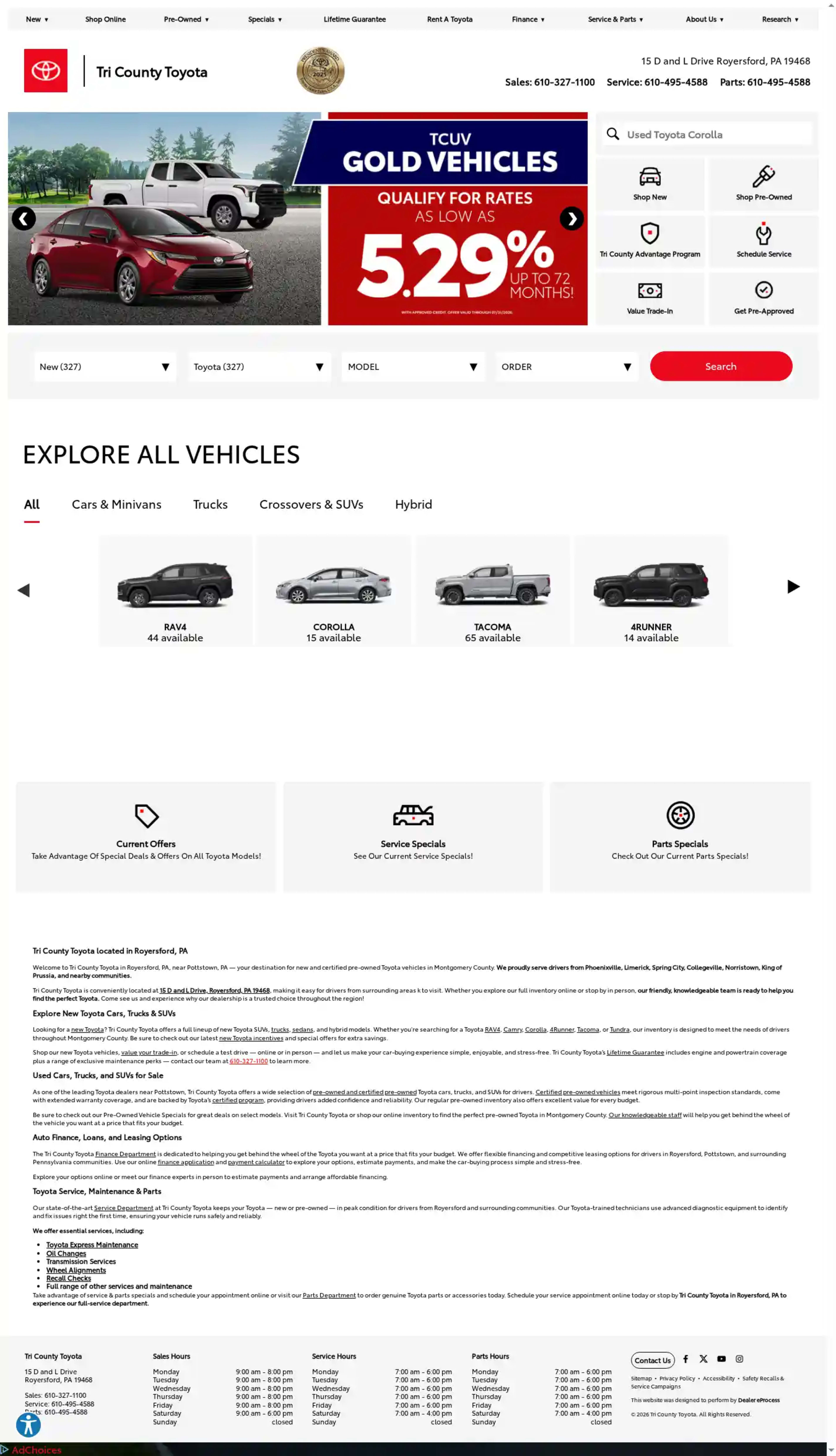 Screenshot of Tri County Toyota