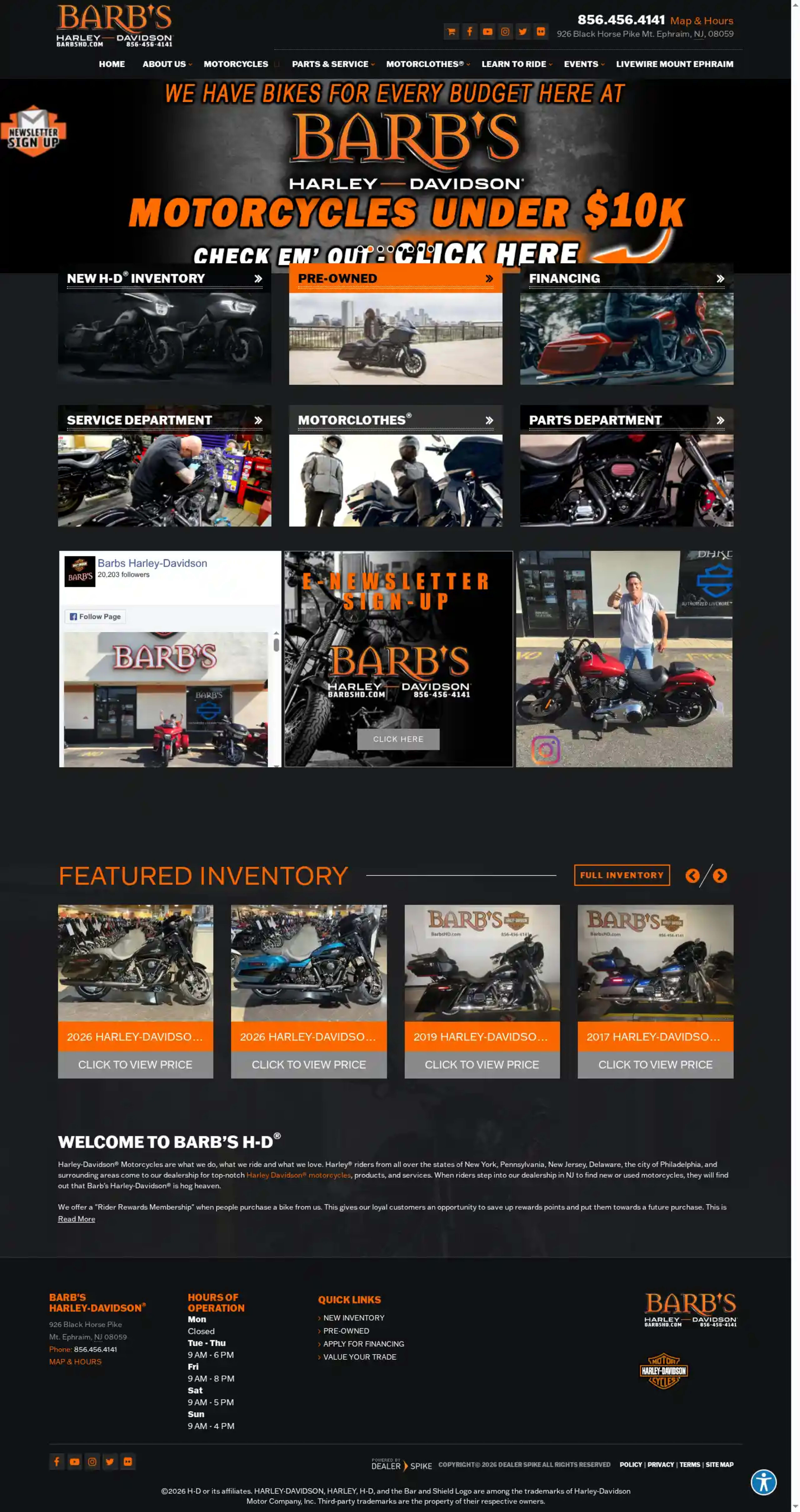 Screenshot of Barb's Harley-Davidson