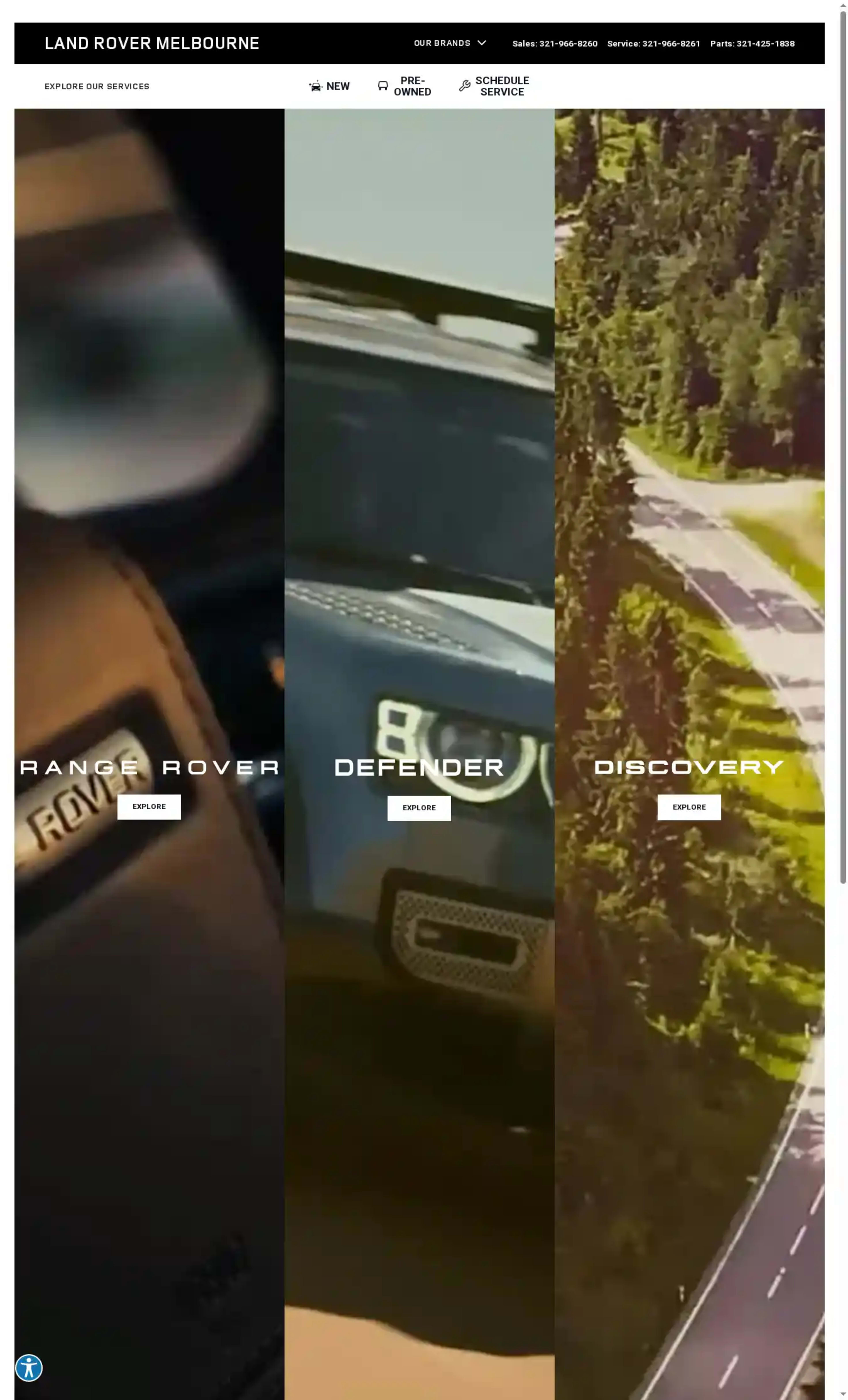 Screenshot of Land Rover Melbourne