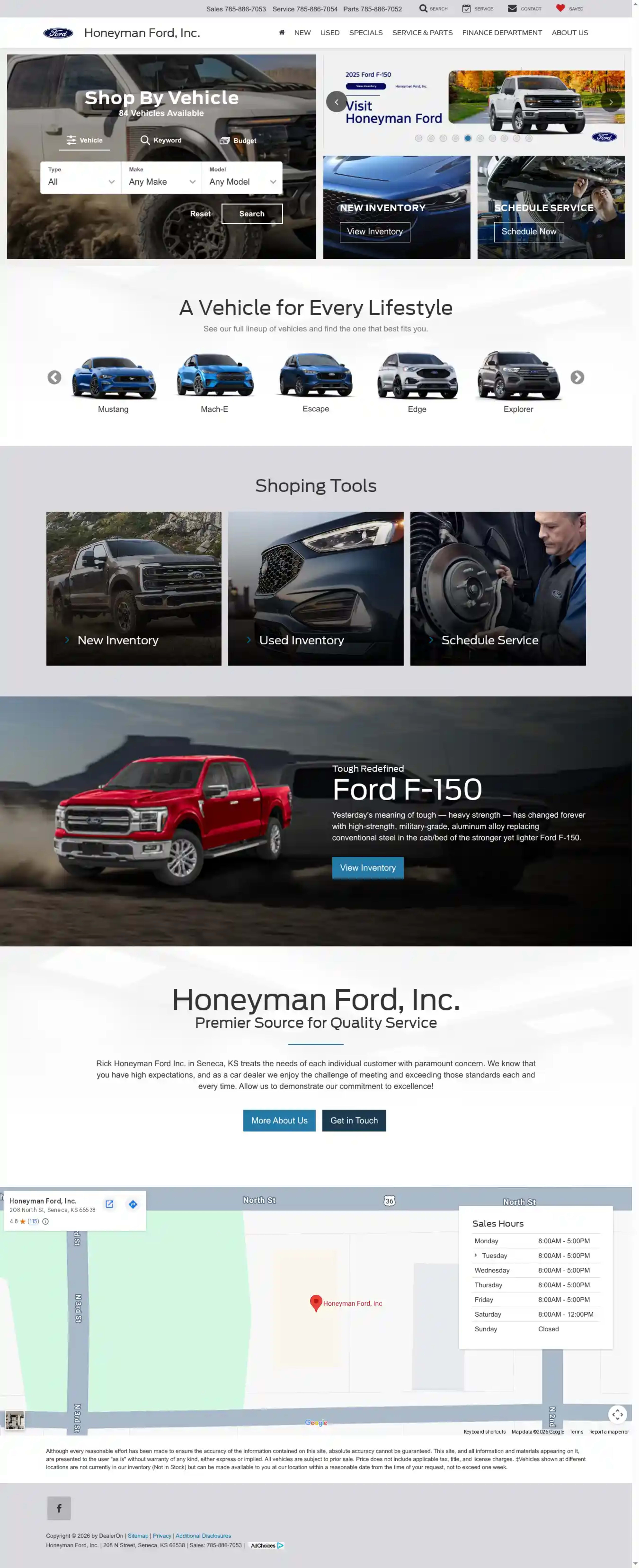 Screenshot of Honeyman Ford, Inc.