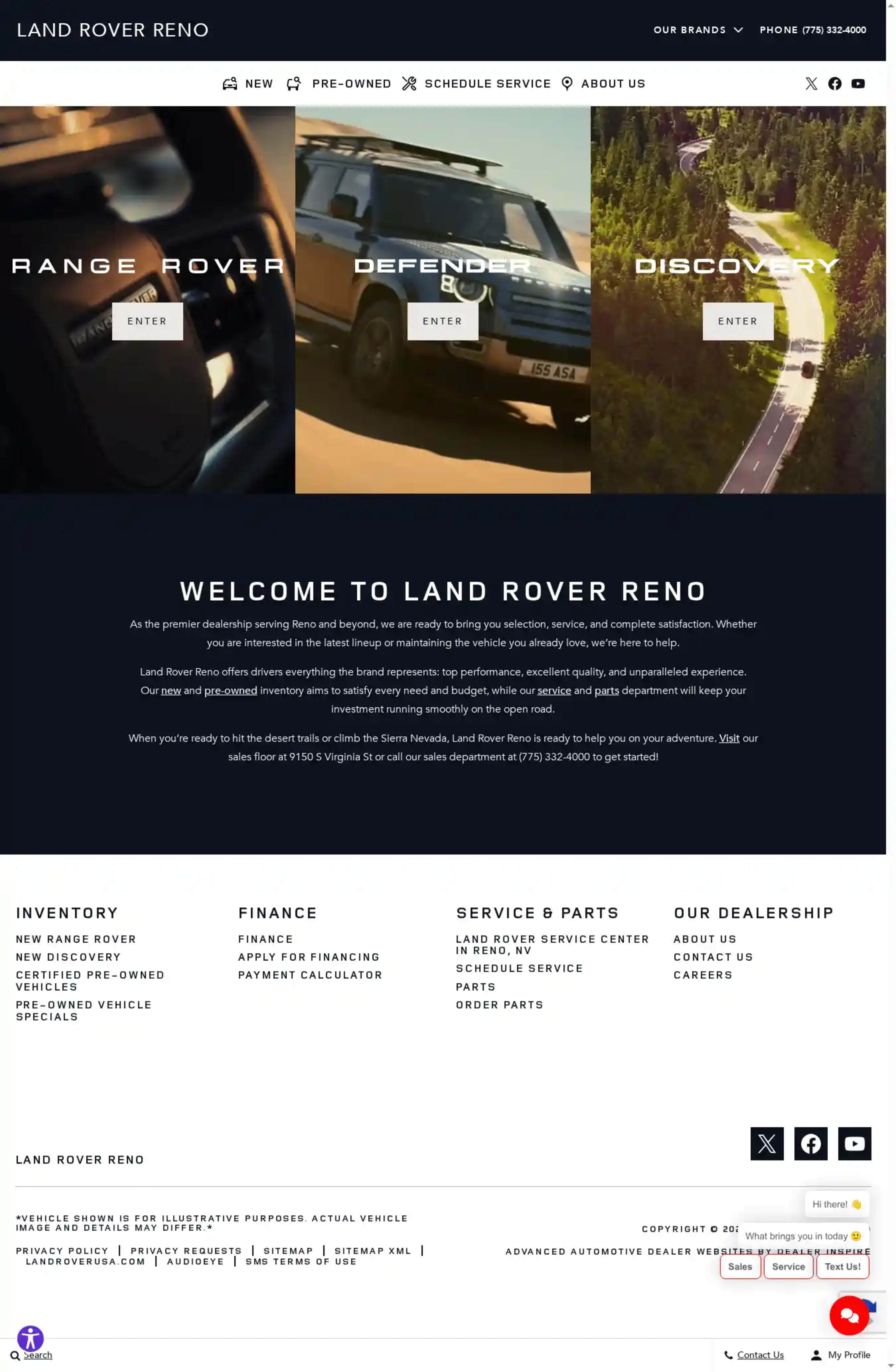 Screenshot of Land Rover Reno
