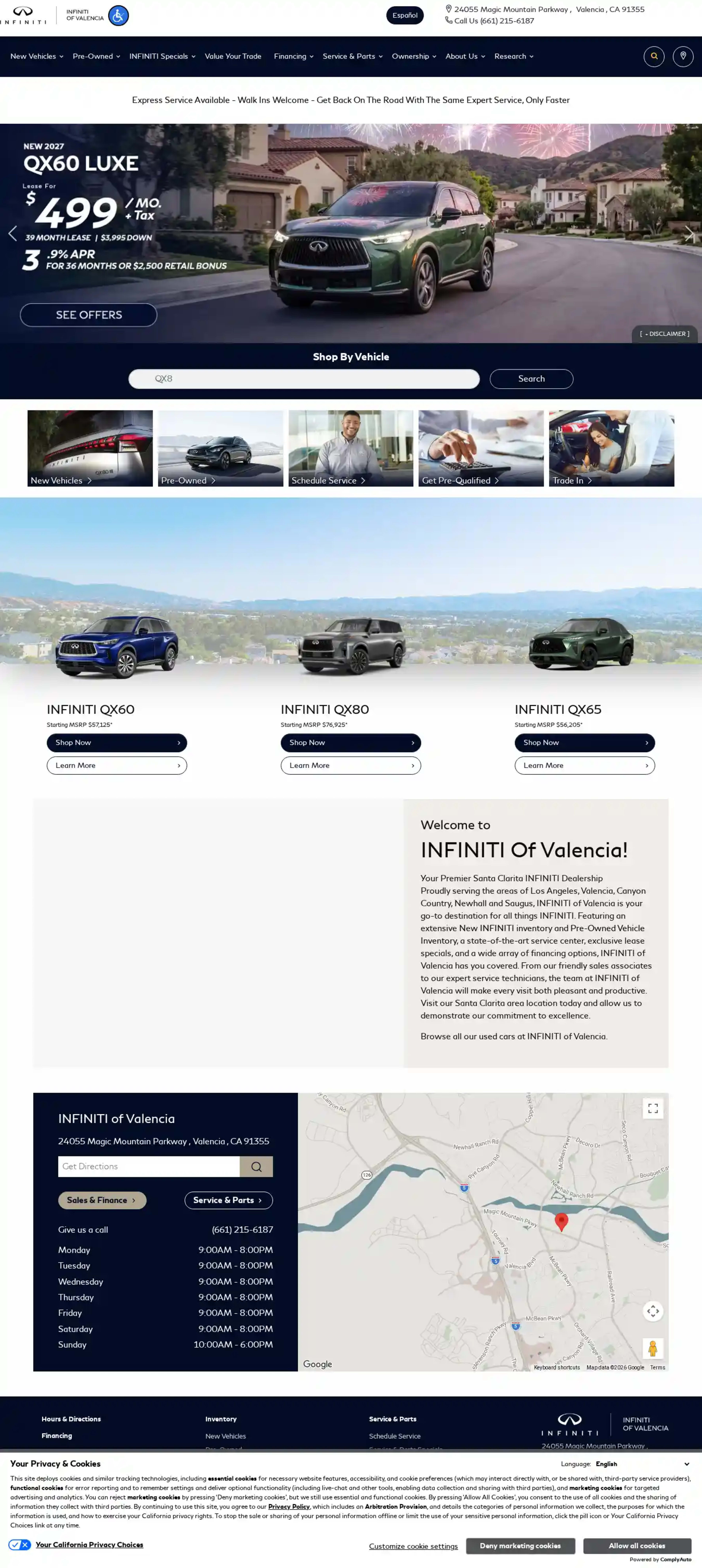 Screenshot of INFINITI of Valencia