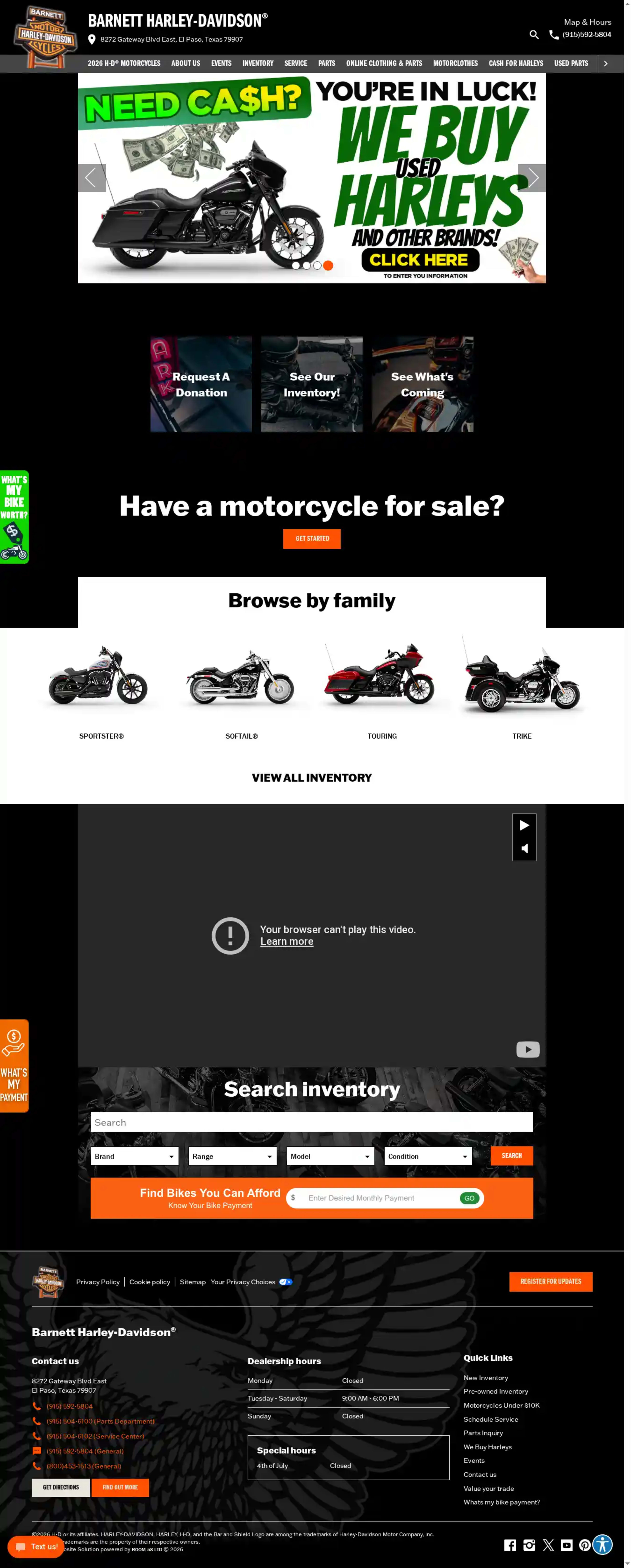 Screenshot of Barnett Harley-Davidson