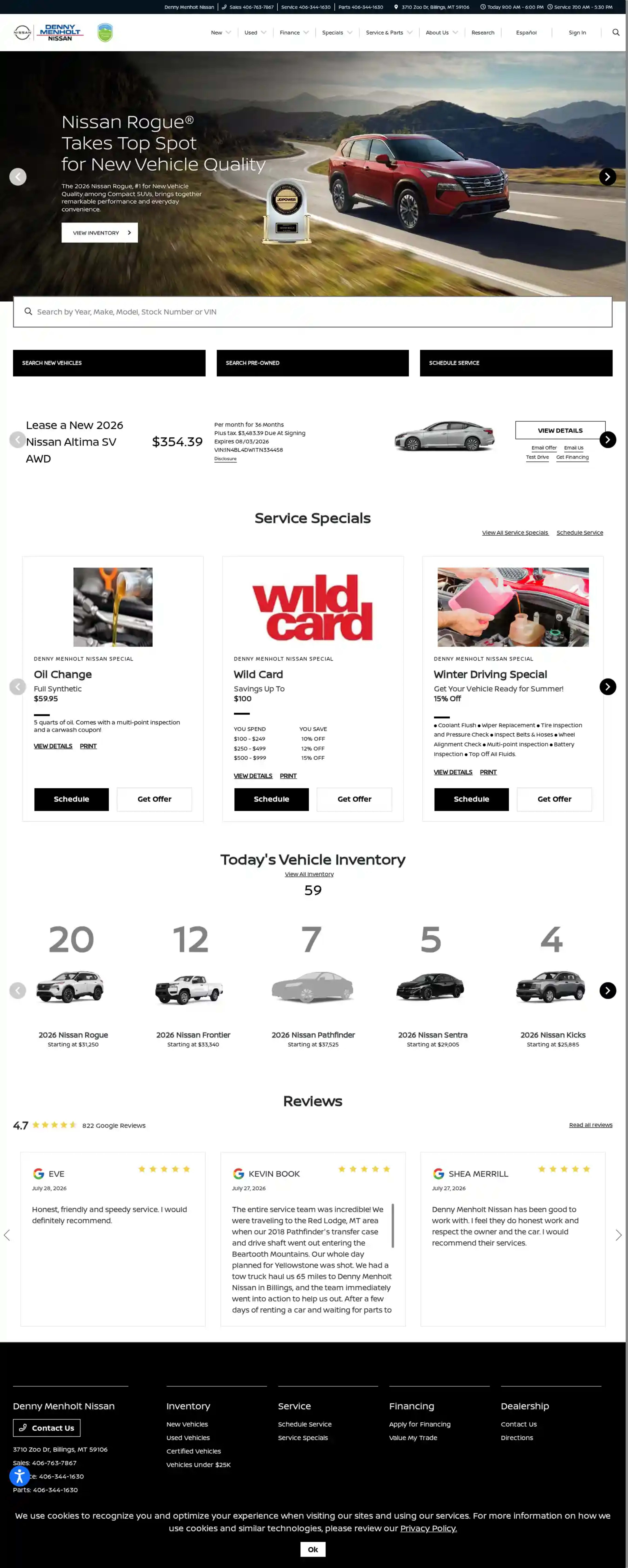 Screenshot of Denny Menholt Nissan