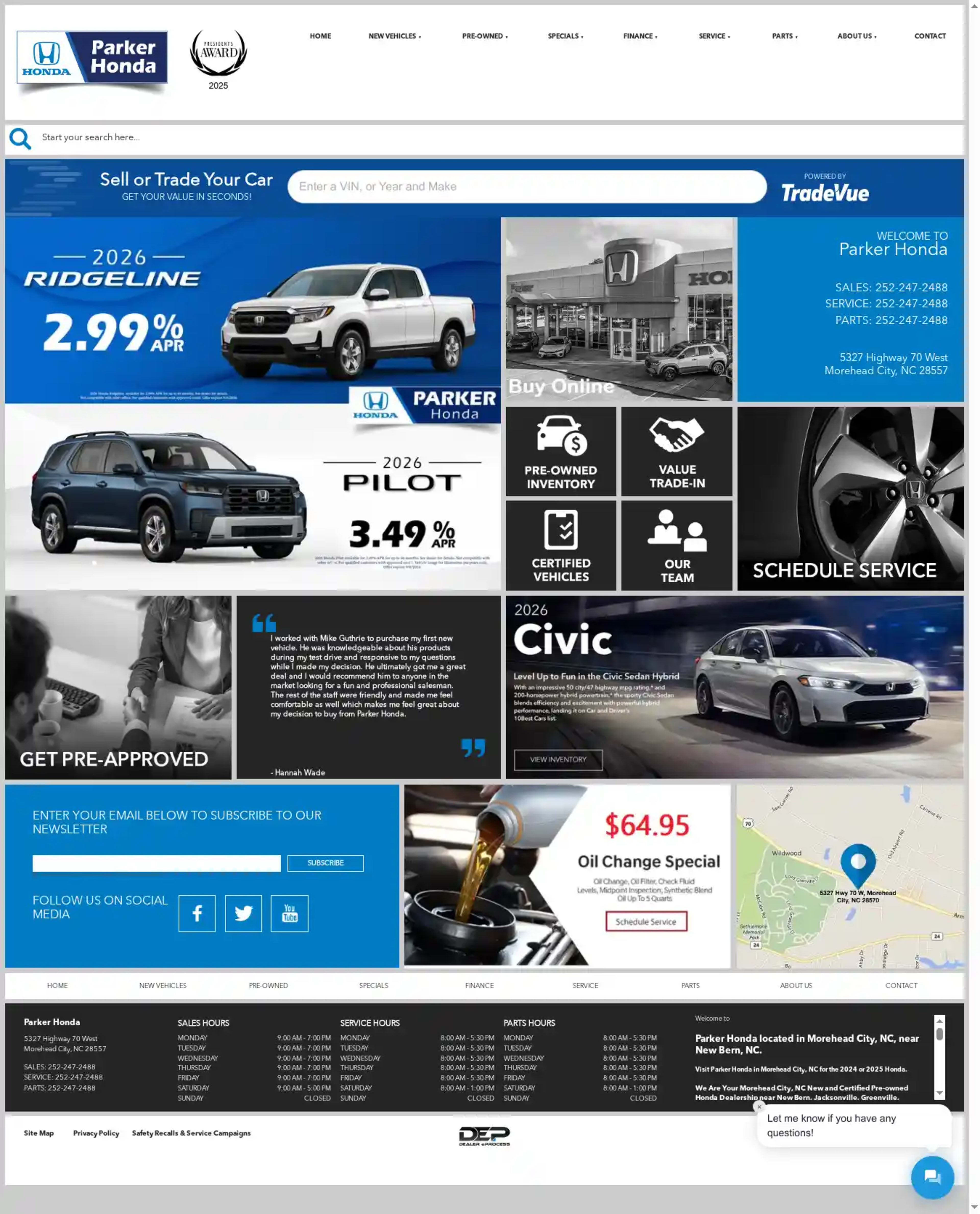 Screenshot of Parker Honda