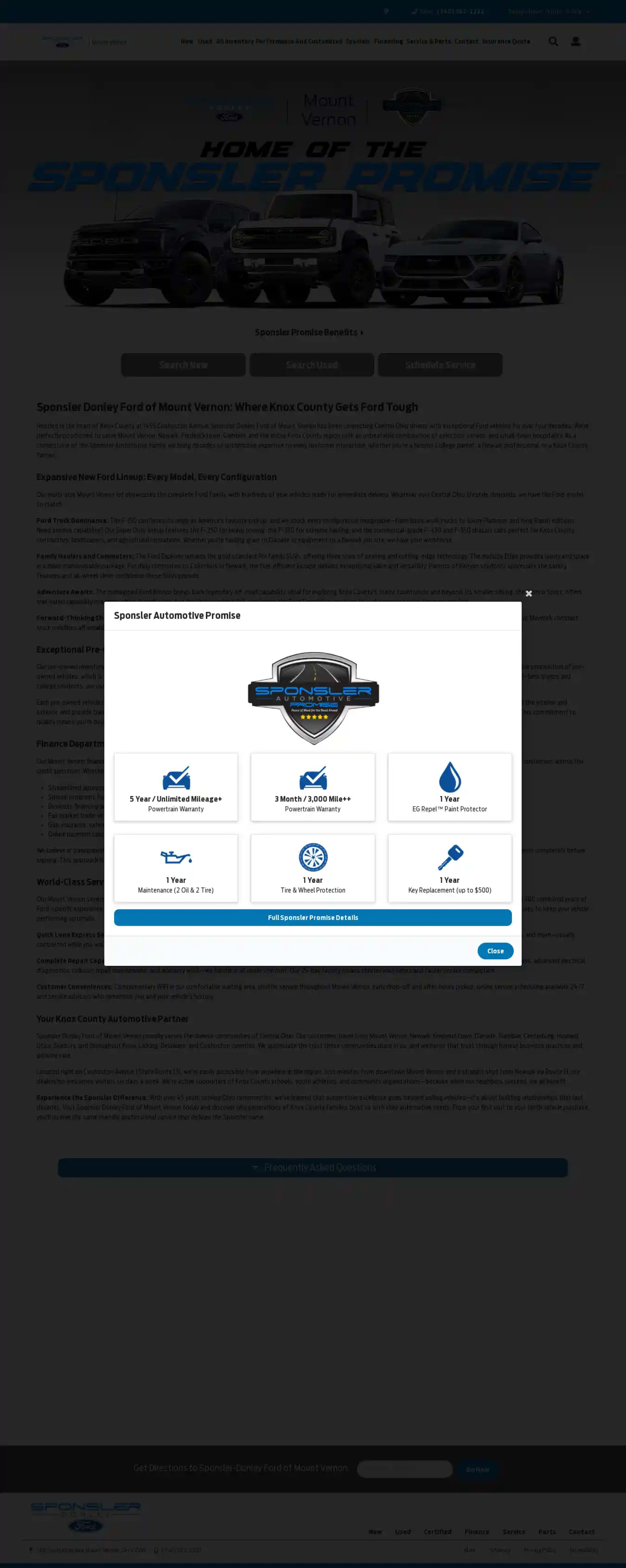 Screenshot of Sponsler-Donley Ford of Mount Vernon