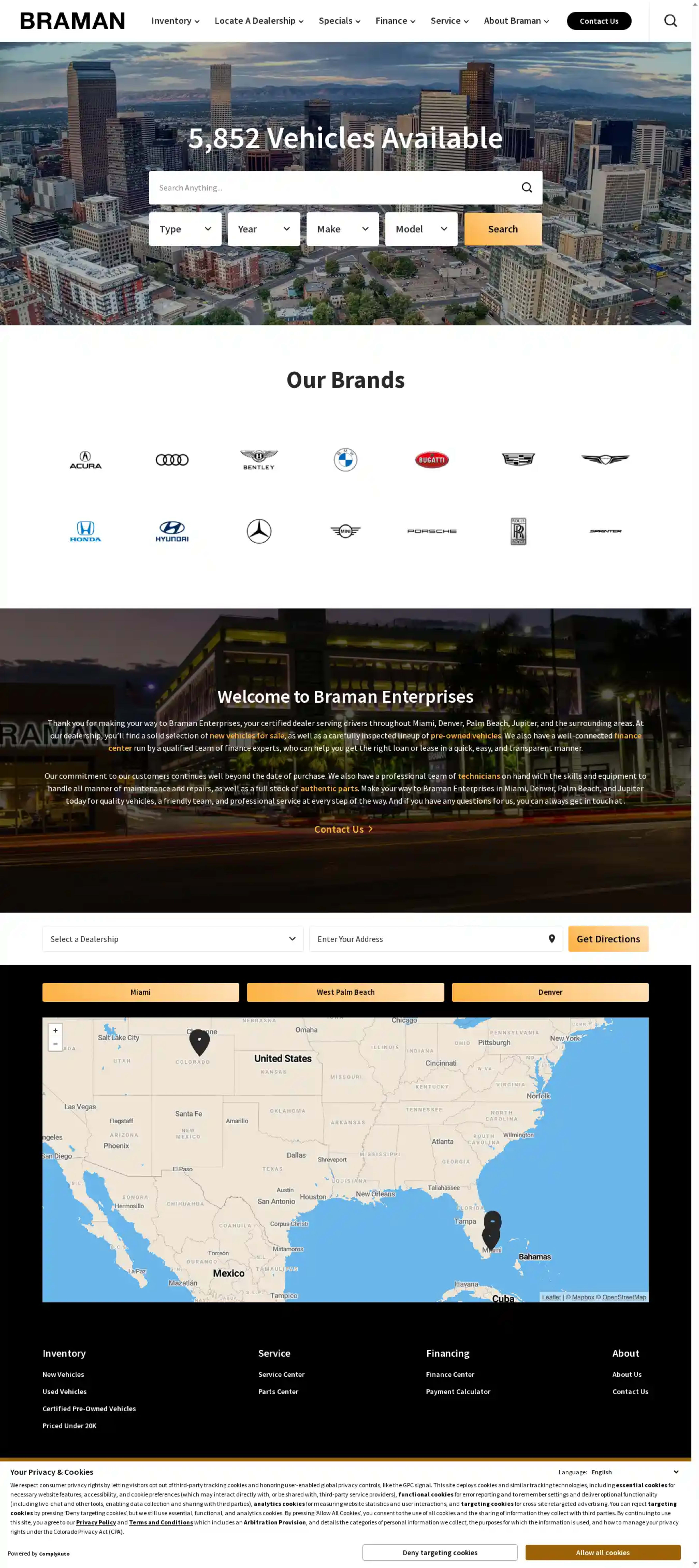 Screenshot of Braman Enterprises