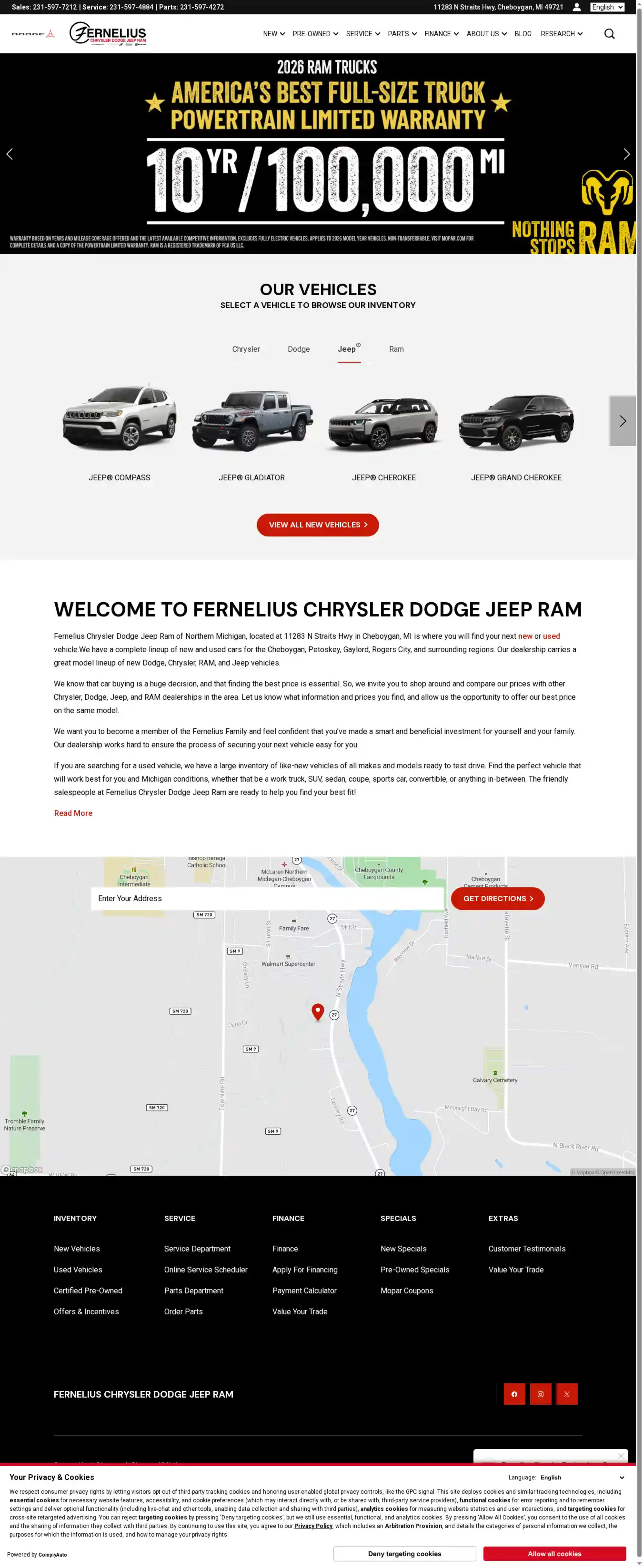 Screenshot of Fernelius Chrysler Dodge Jeep Ram