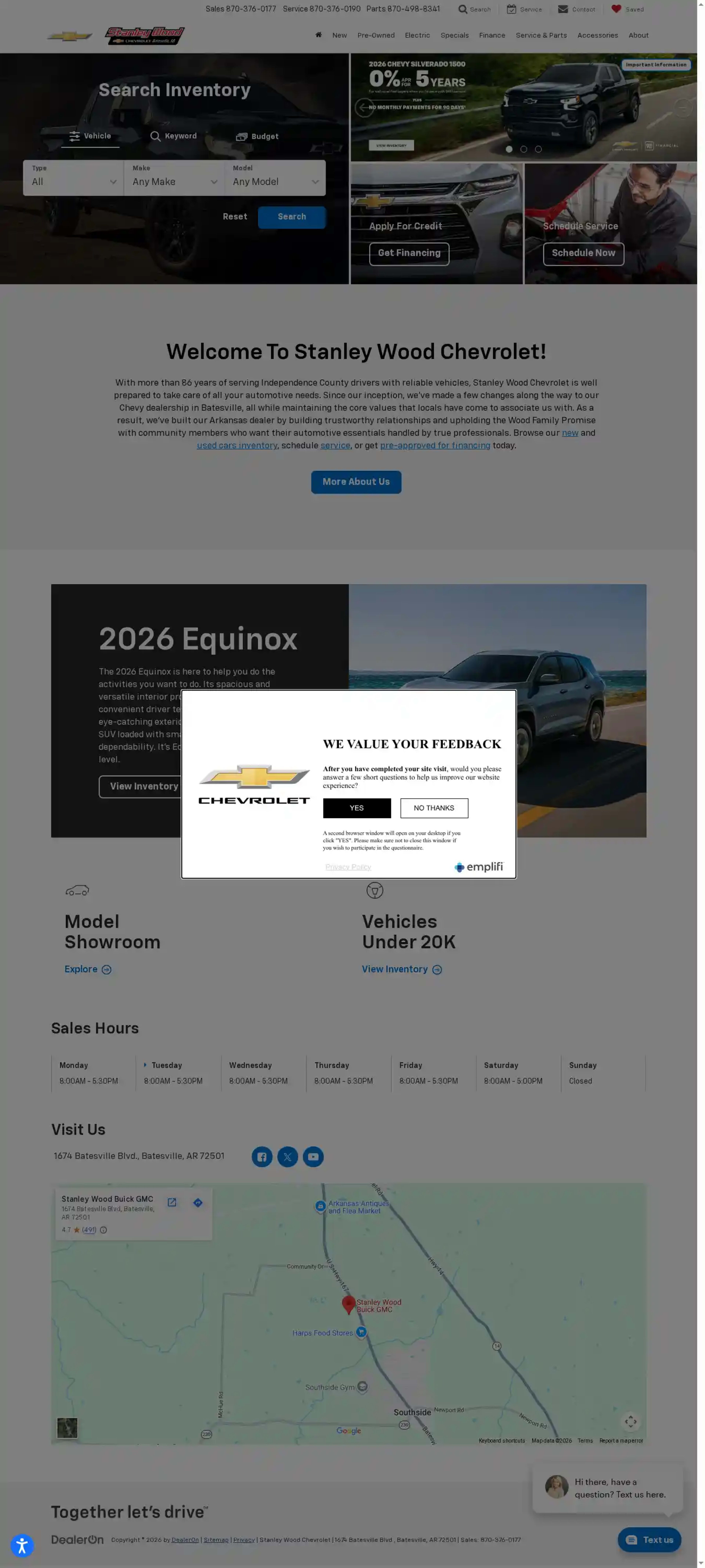 Screenshot of Stanley Wood Chevrolet