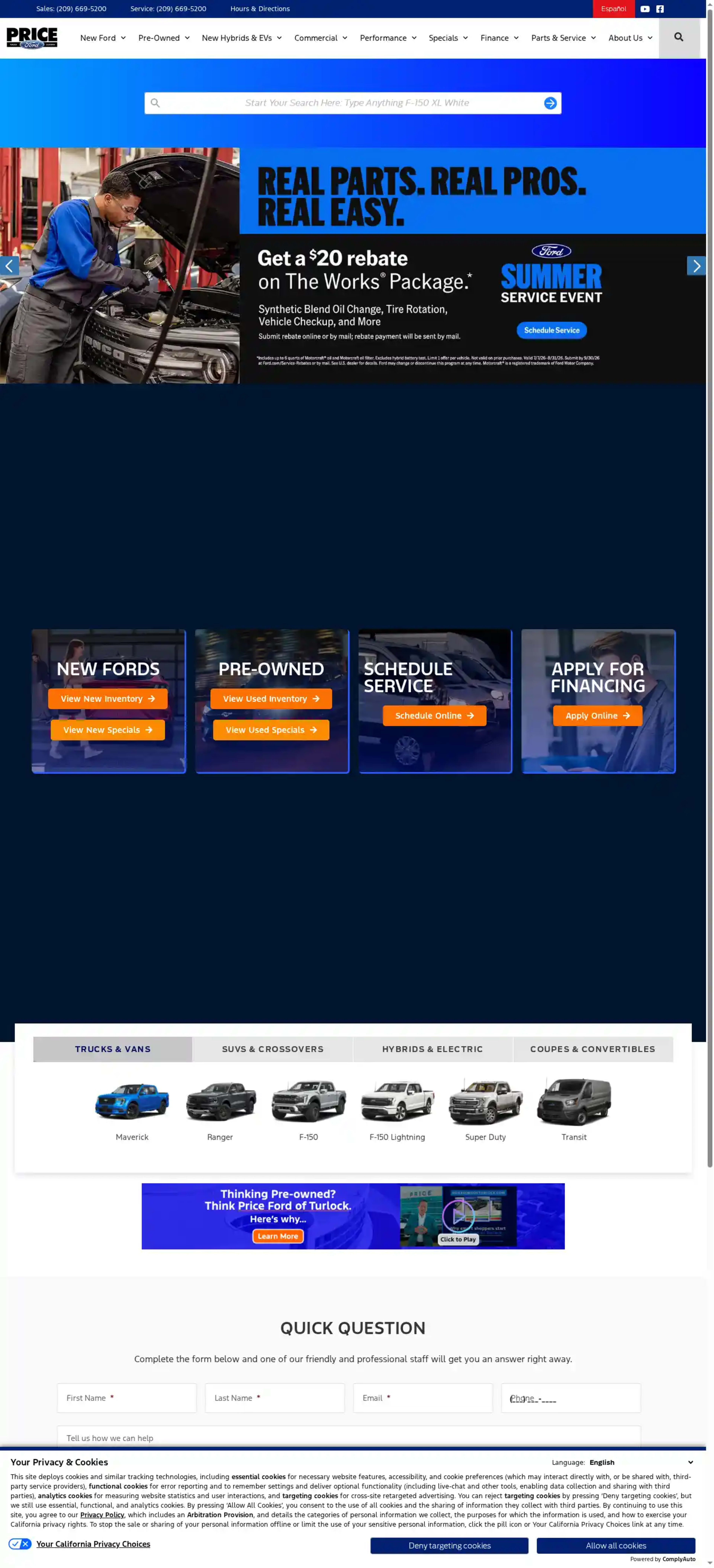 Screenshot of Patchetts Ford