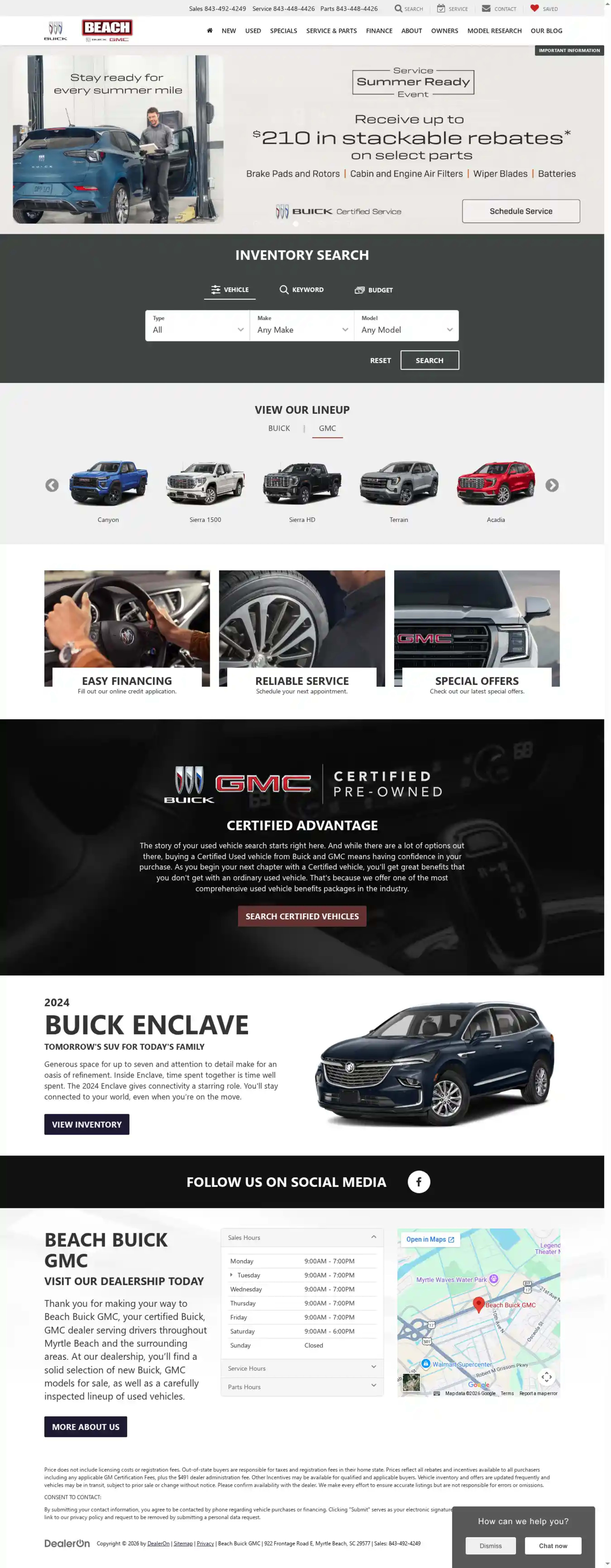 Screenshot of Beach Buick GMC